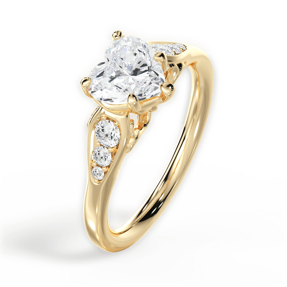 14kt Yellow Gold/18kt Yellow Gold/heart/perspective