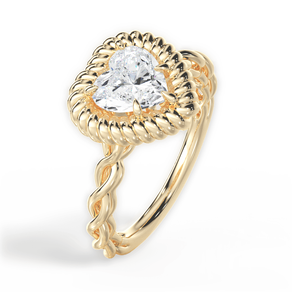 14kt Yellow Gold/18kt Yellow Gold/heart/perspective