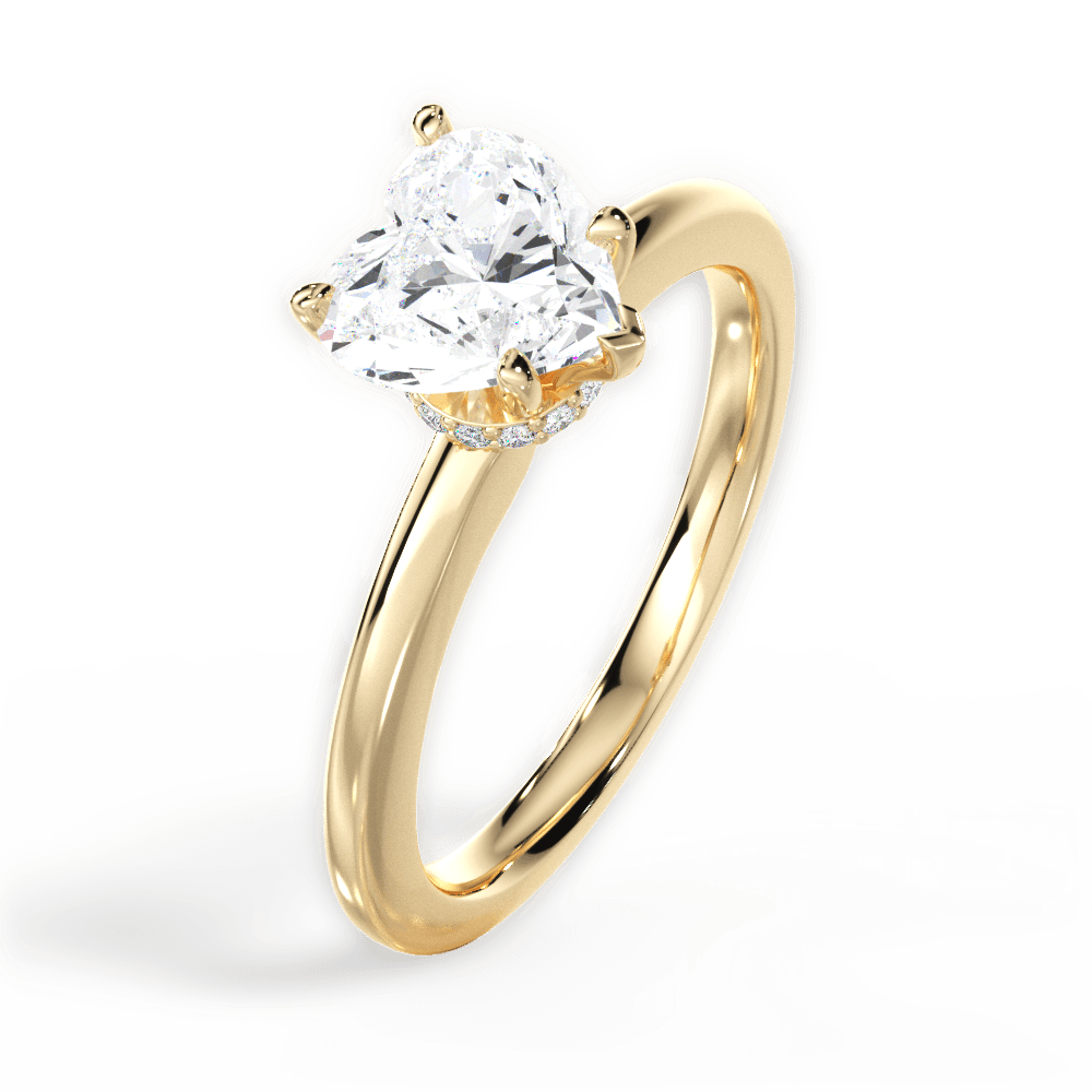 14kt Yellow Gold/18kt Yellow Gold/heart/side