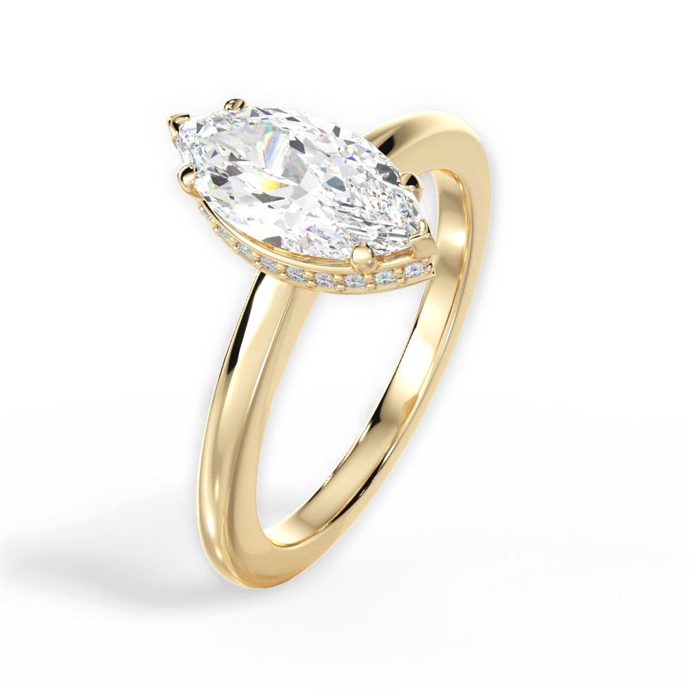 14kt Yellow Gold/18kt Yellow Gold/marquise/perspective