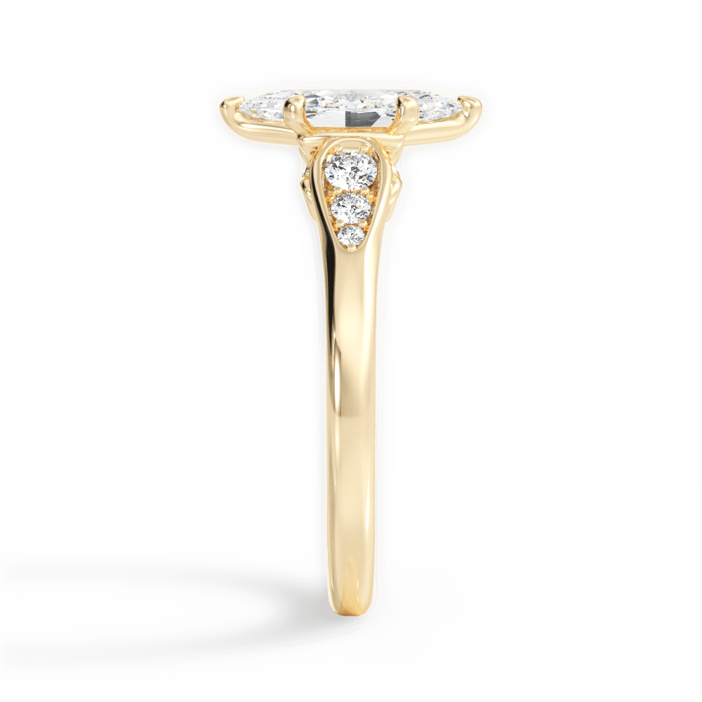 14kt Yellow Gold/18kt Yellow Gold/marquise/side