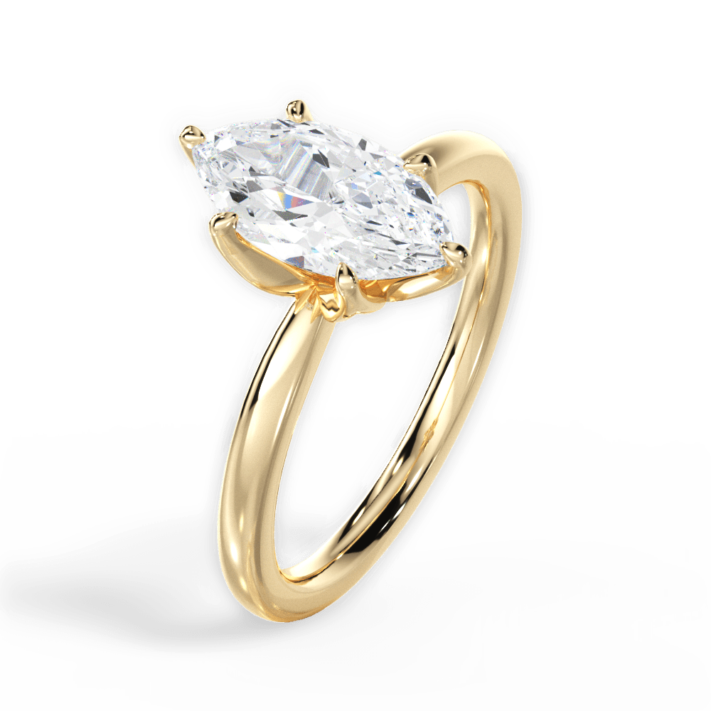 14kt Yellow Gold/18kt Yellow Gold/marquise/side