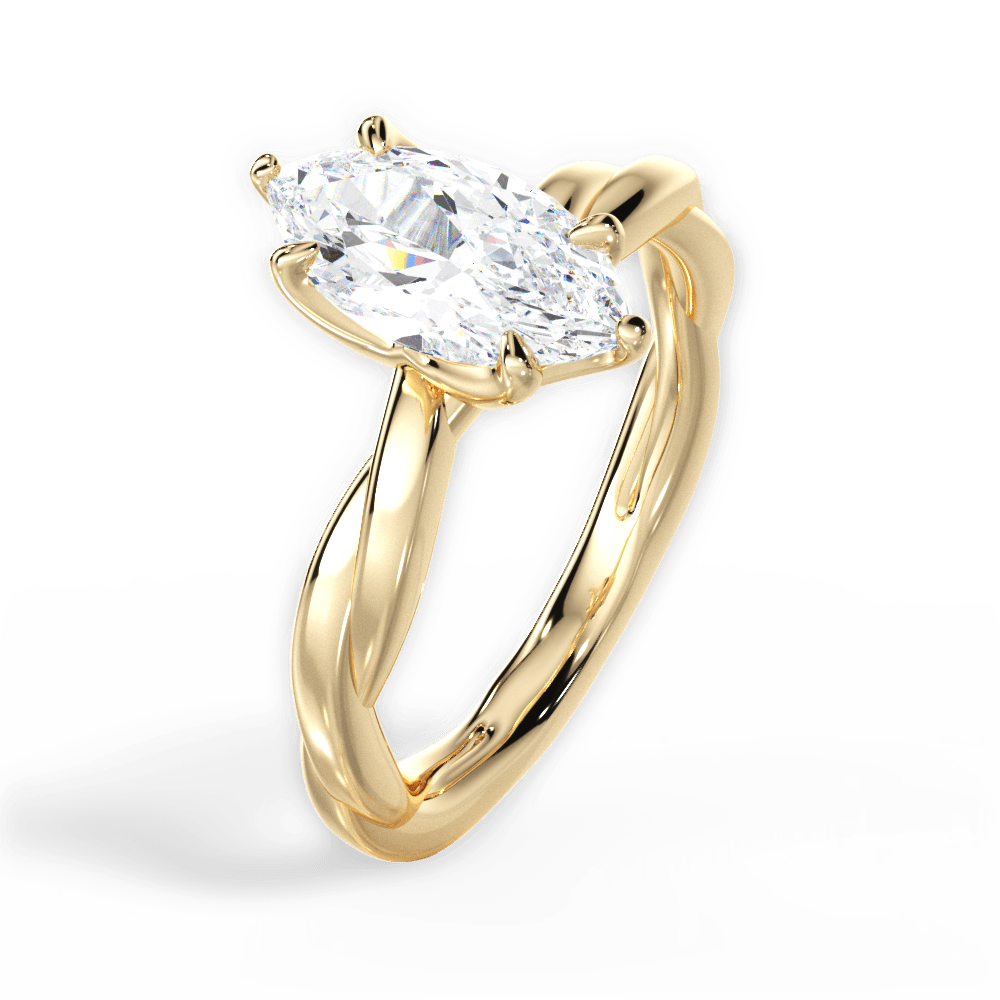 14kt Yellow Gold/18kt Yellow Gold/marquise/side