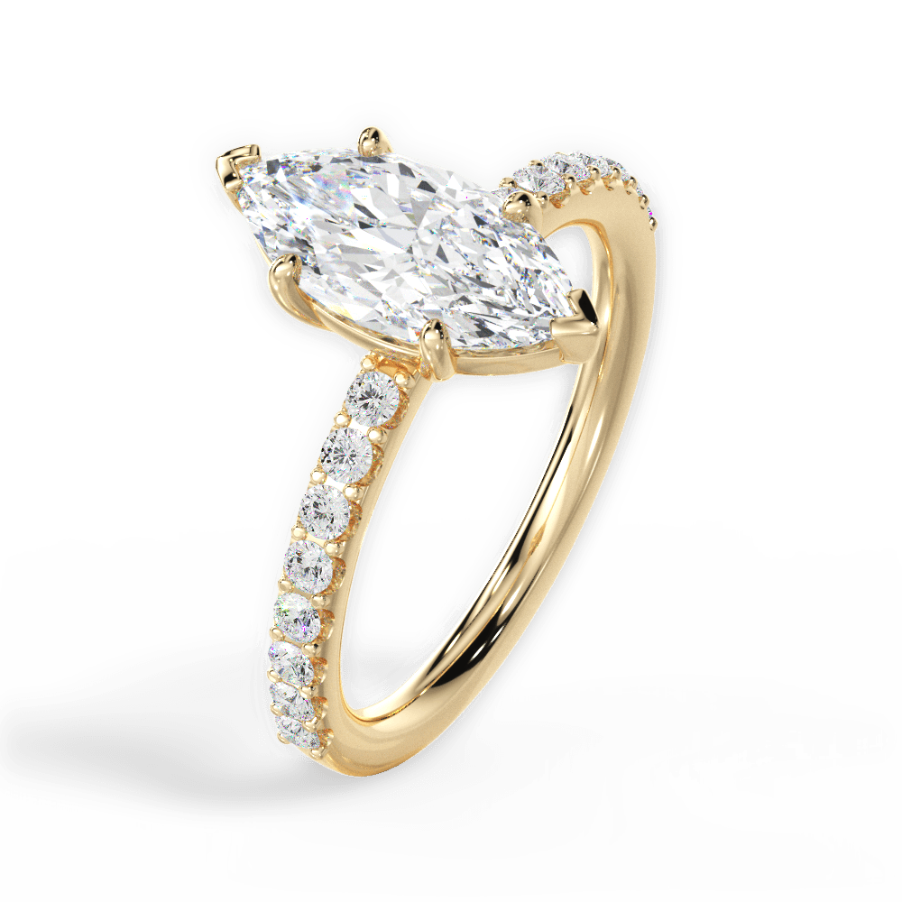 14kt Yellow Gold/18kt Yellow Gold/marquise/side