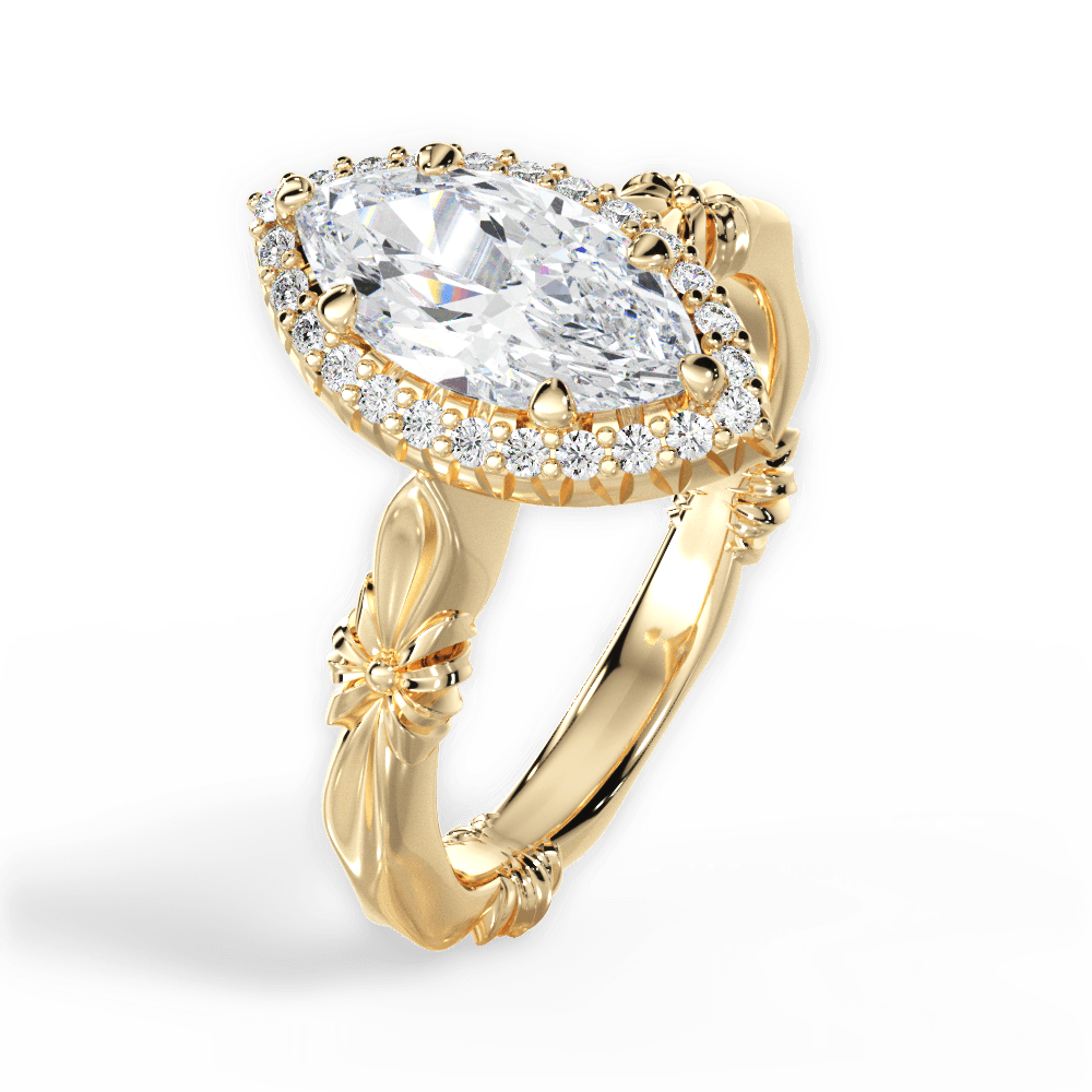 14kt Yellow Gold/18kt Yellow Gold/marquise/side