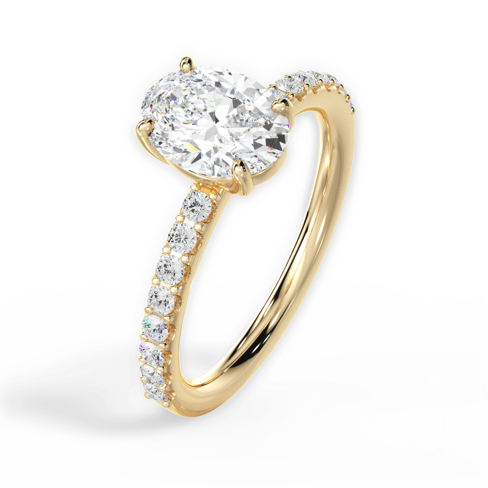 14kt Yellow Gold/18kt Yellow Gold/oval/side