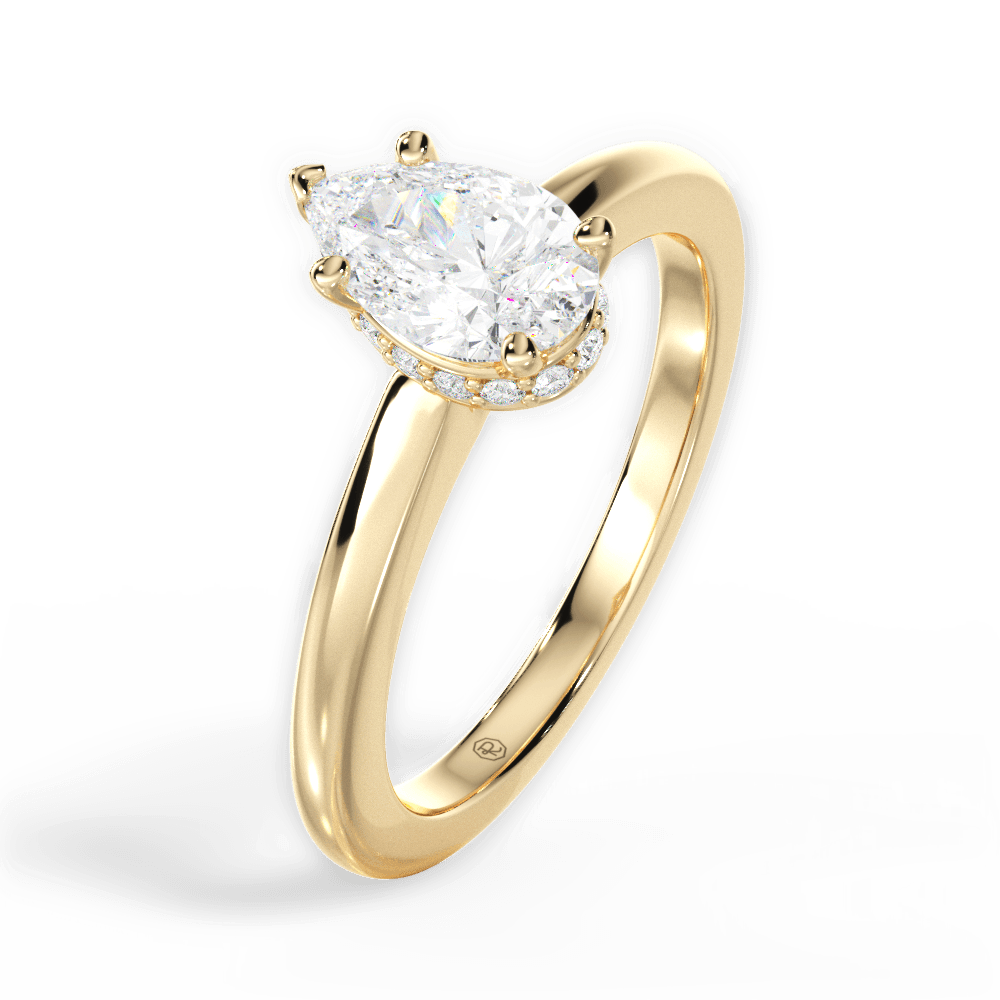 14kt Yellow Gold/18kt Yellow Gold/pear/perspective