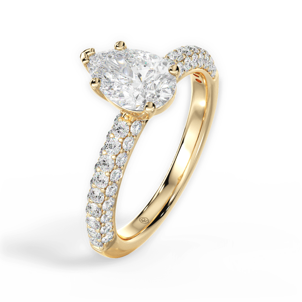 14kt Yellow Gold/18kt Yellow Gold/pear/perspective