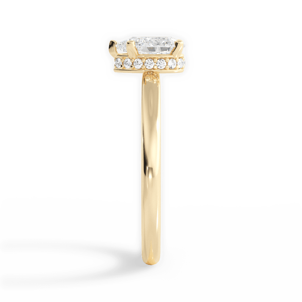 14kt Yellow Gold/18kt Yellow Gold/pear/side