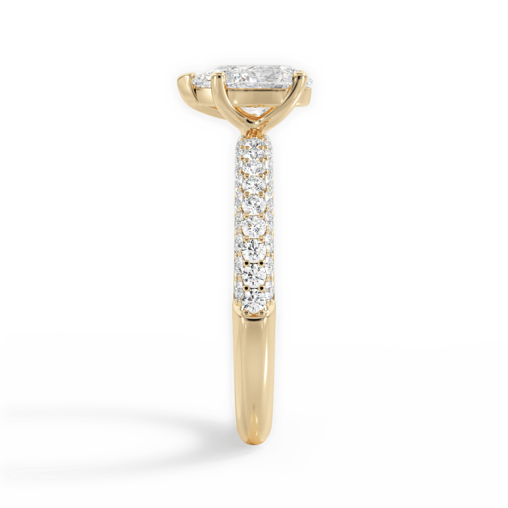 14kt Yellow Gold/18kt Yellow Gold/pear/side