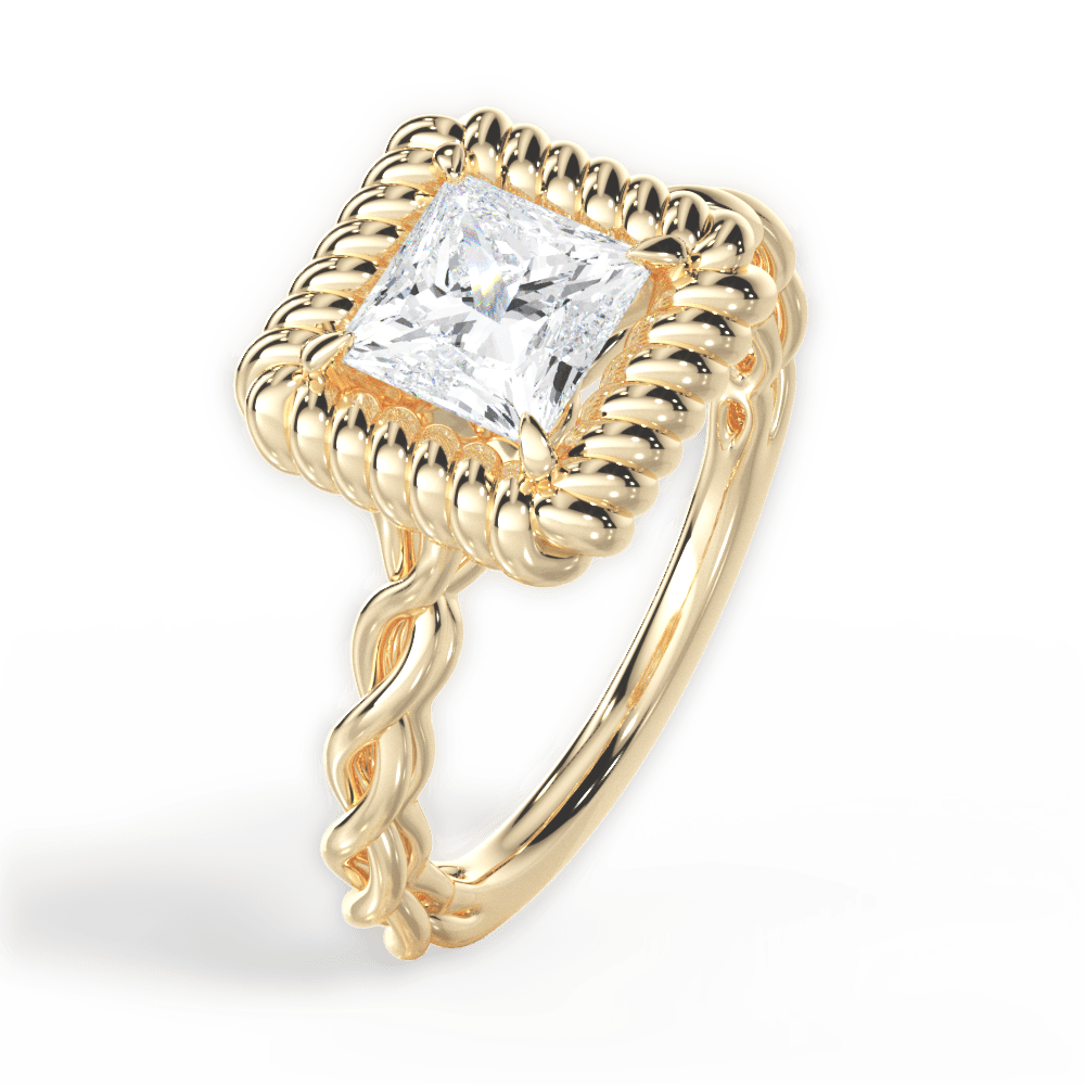 14kt Yellow Gold/18kt Yellow Gold/princess/perspective