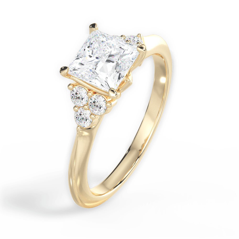 14kt Yellow Gold/18kt Yellow Gold/princess/perspective
