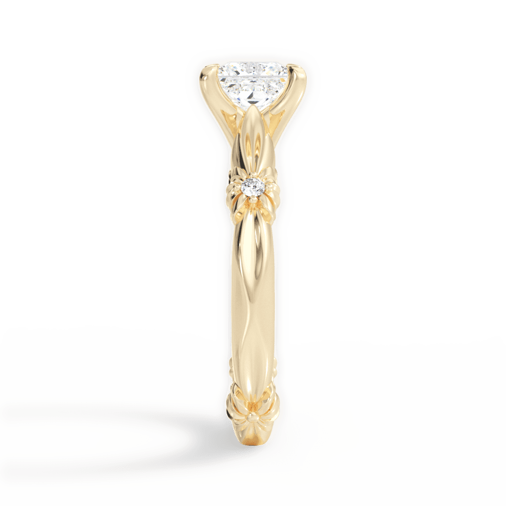14kt Yellow Gold/18kt Yellow Gold/princess/side