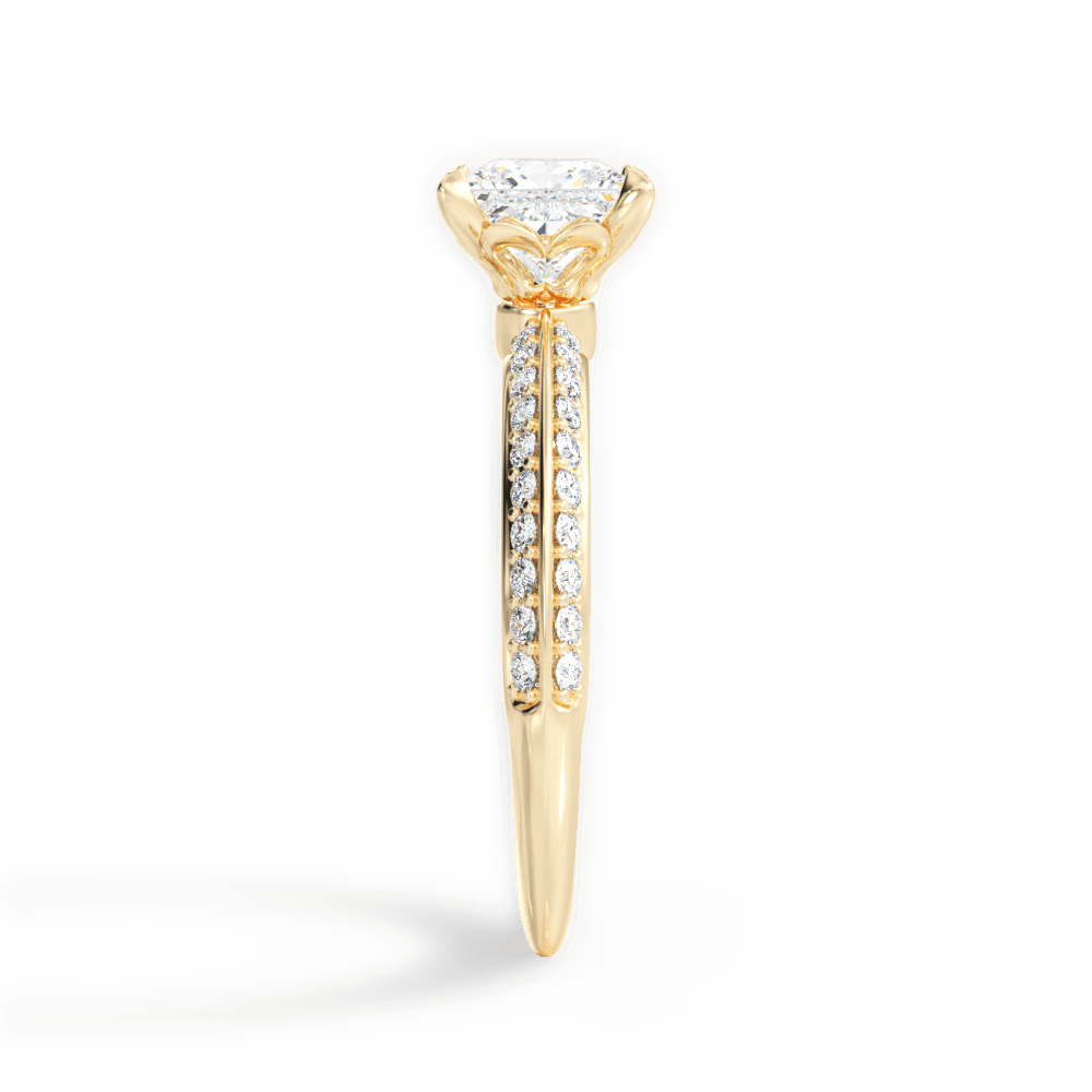 14kt Yellow Gold/18kt Yellow Gold/princess/side