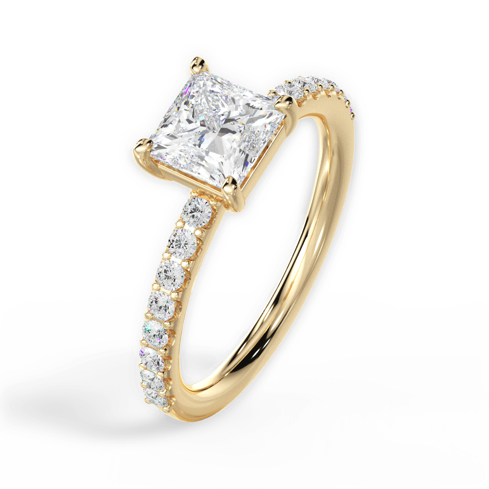 14kt Yellow Gold/18kt Yellow Gold/princess/side