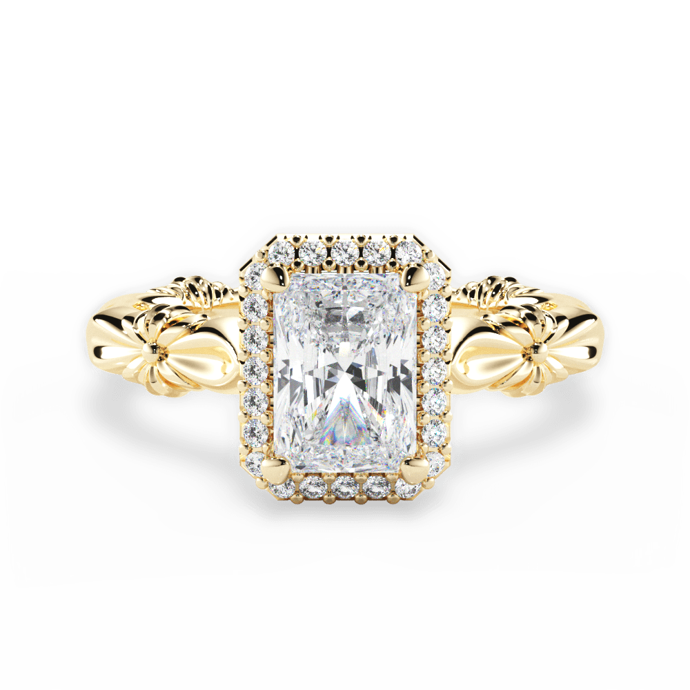 14kt Yellow Gold/18kt Yellow Gold/radiant/top