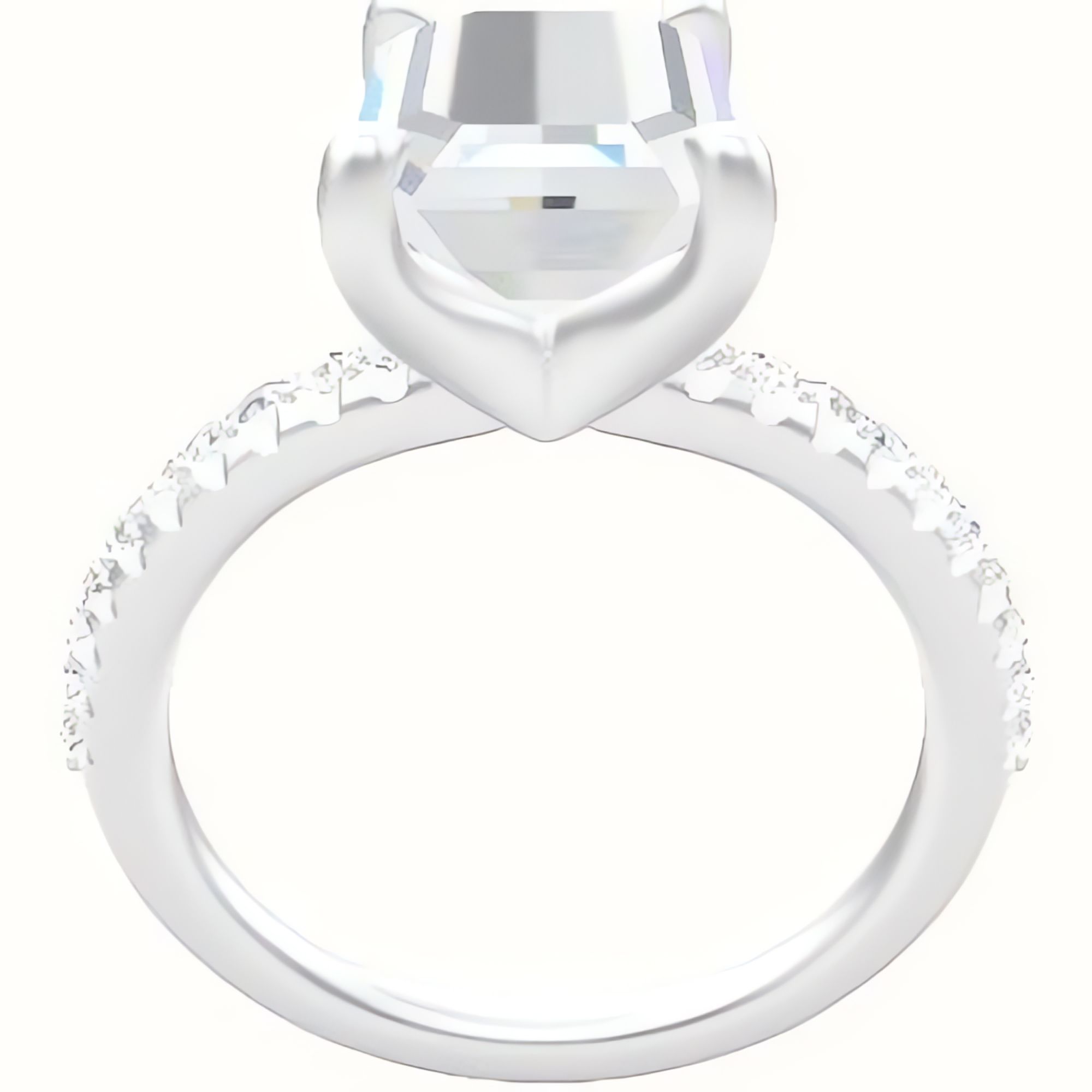 Half Pave Engagement Ring With Four Prong Head