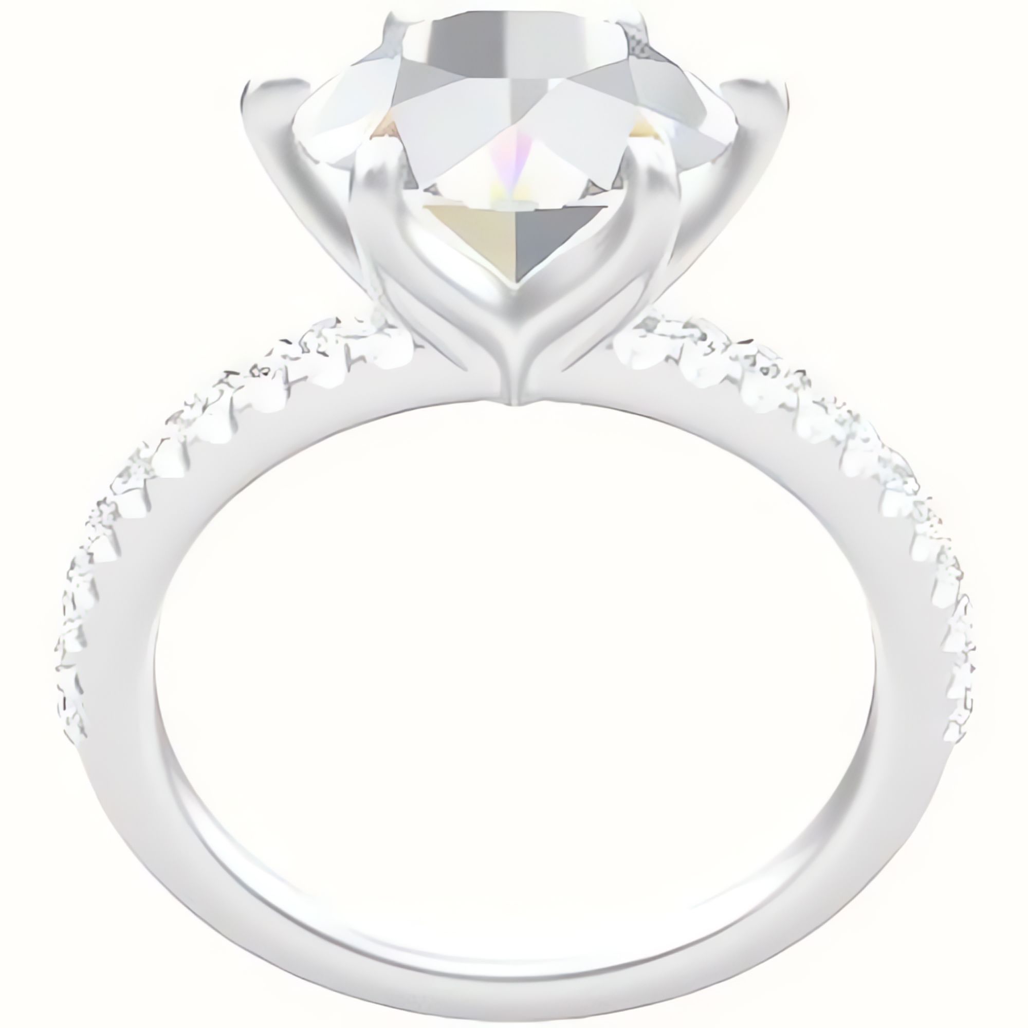 illusion Pave Engagement Ring With Petal Six Prong Head