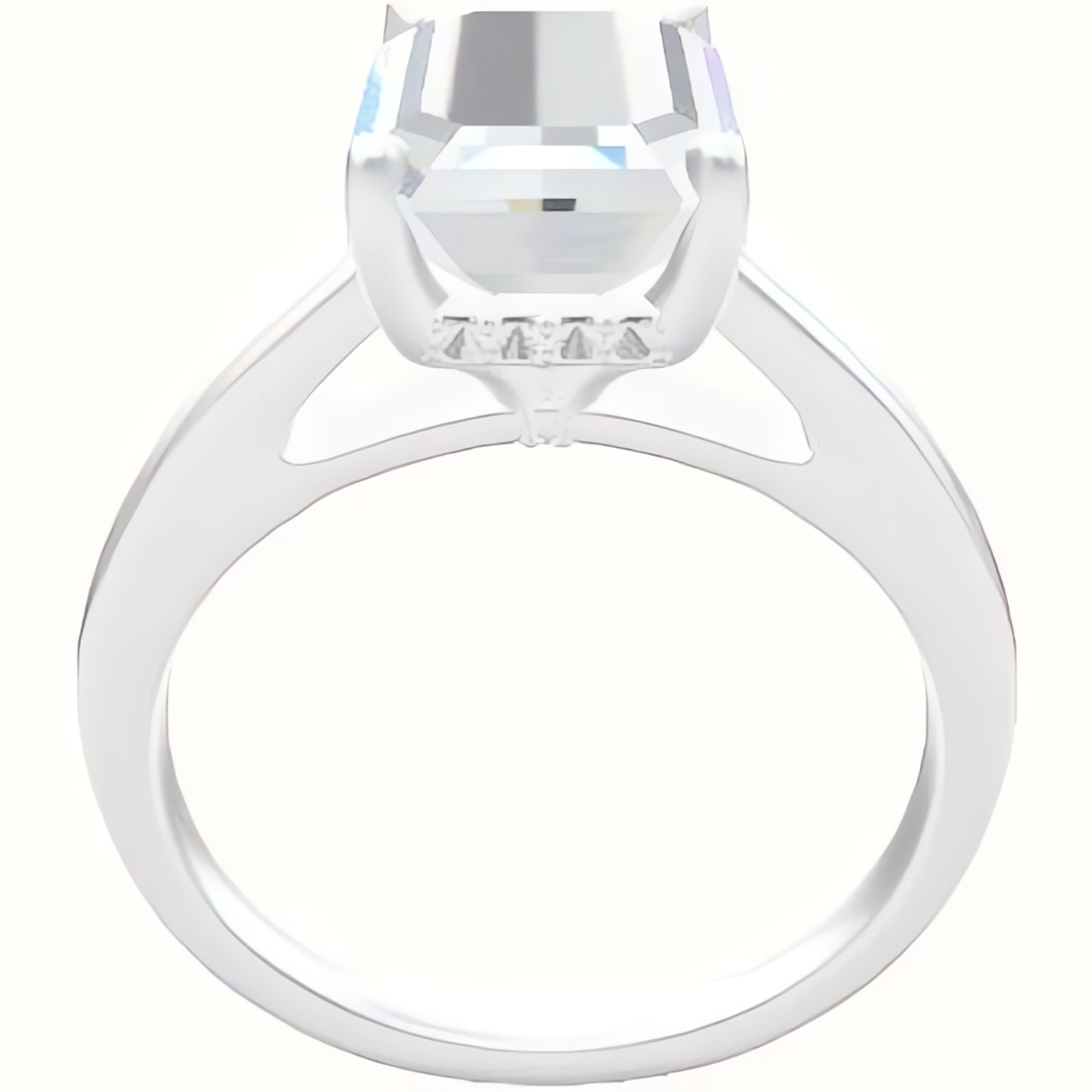 Cathedral Engagement Ring With front set gallery Head