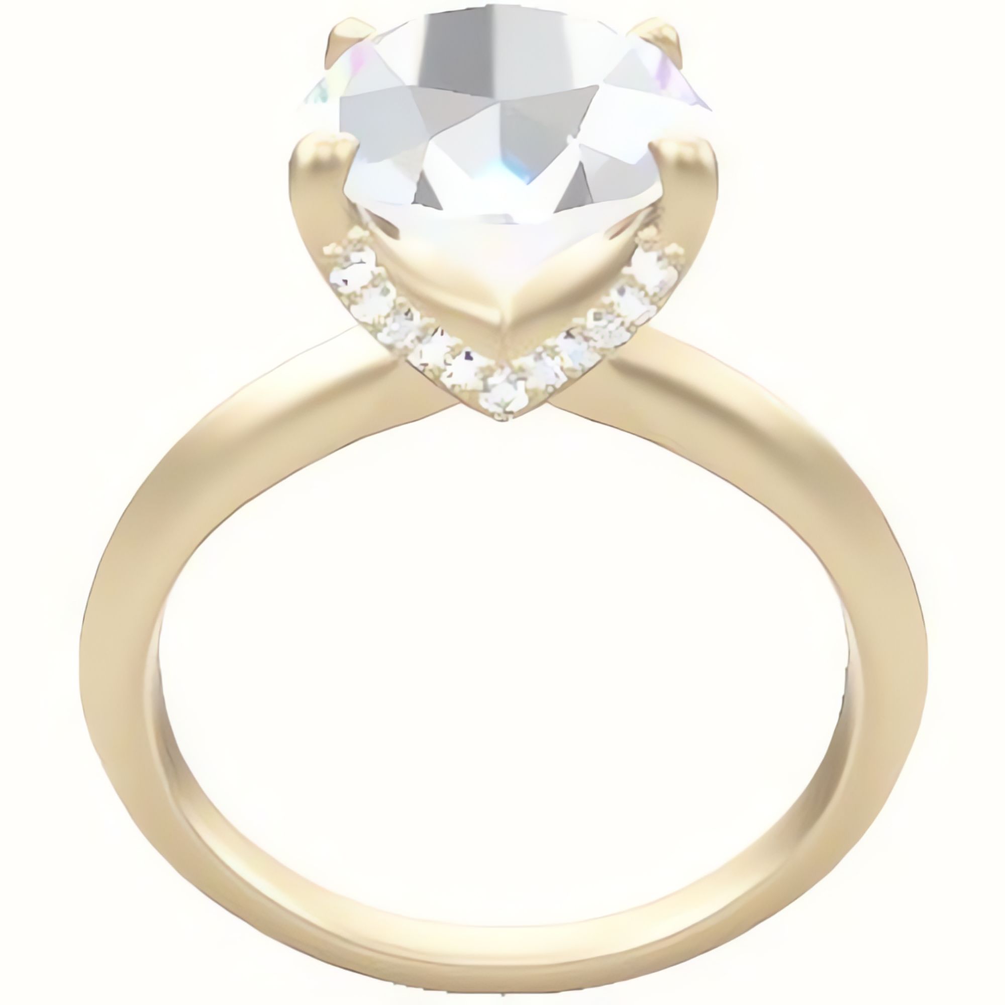 Knife Edge Engagement Ring With Pave V Prong Head