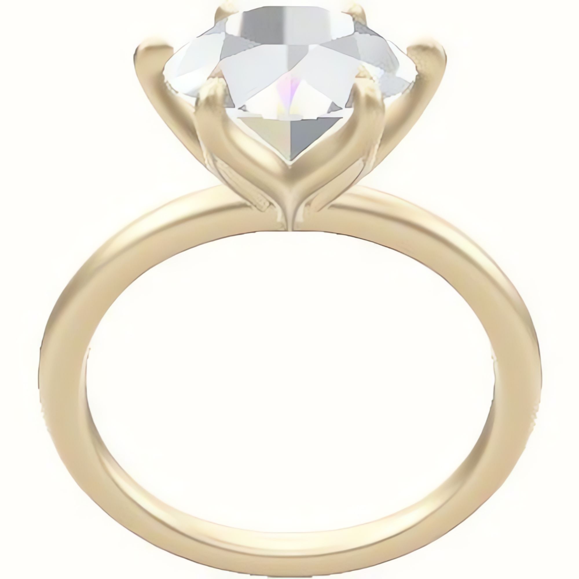 Classic Solitaire Engagement Ring With Petal Six Prong Head