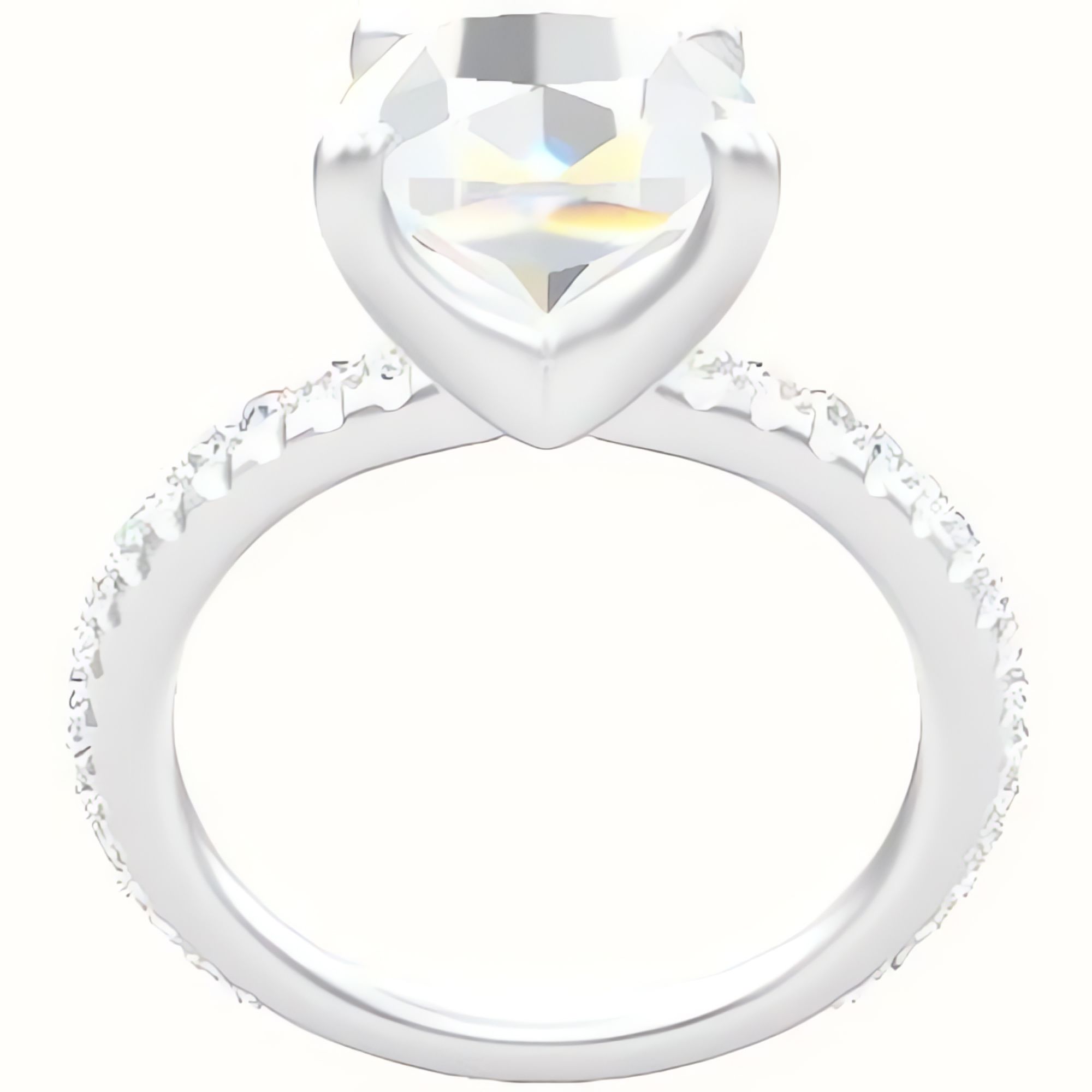 3/4 Pave Engagement Ring With Four Prong Head