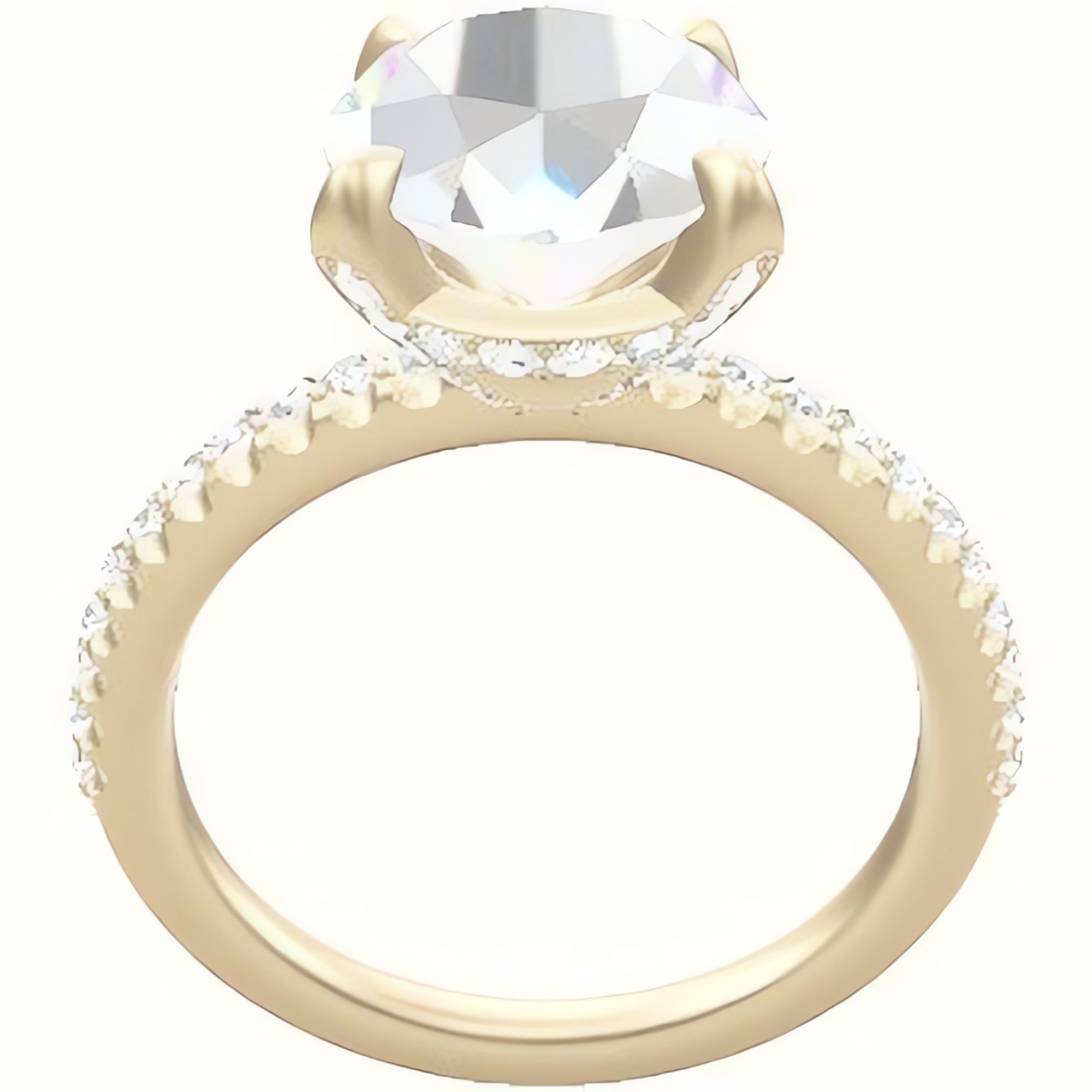 illusion Pave Engagement Ring With Pave Basket Head
