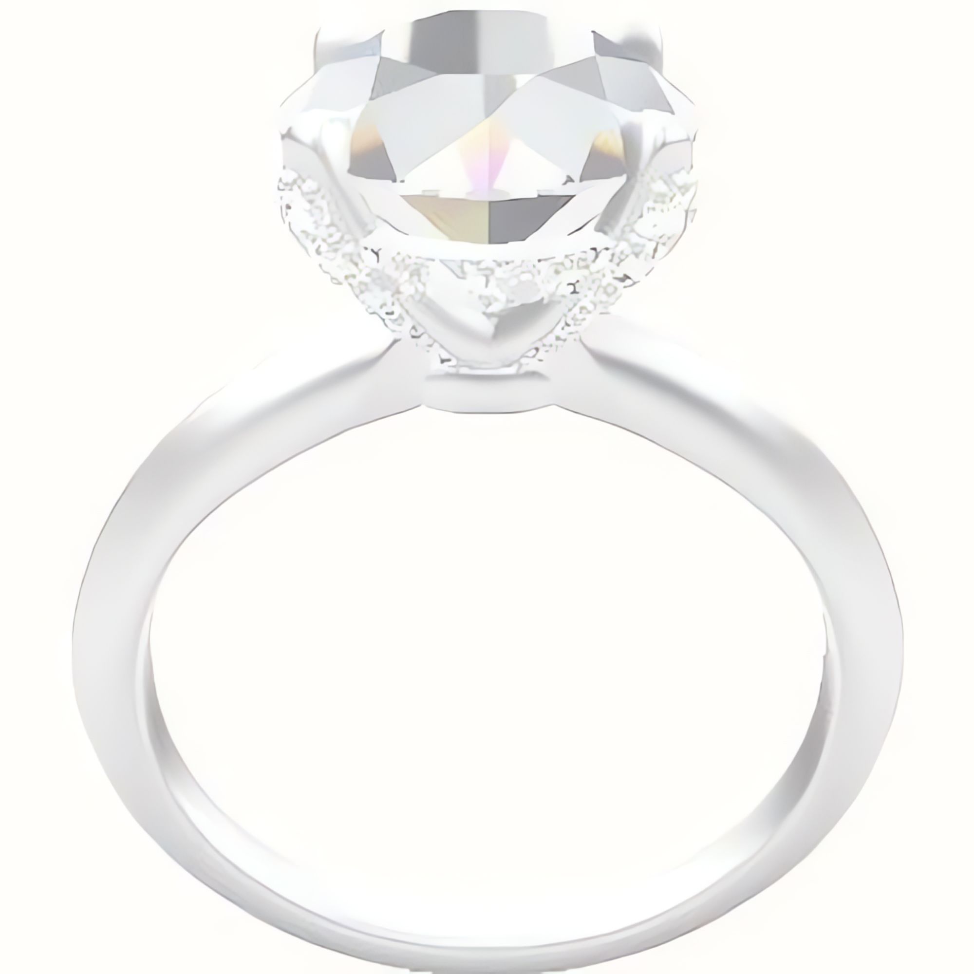 Knife Edge Engagement Ring With Pave Basket Head