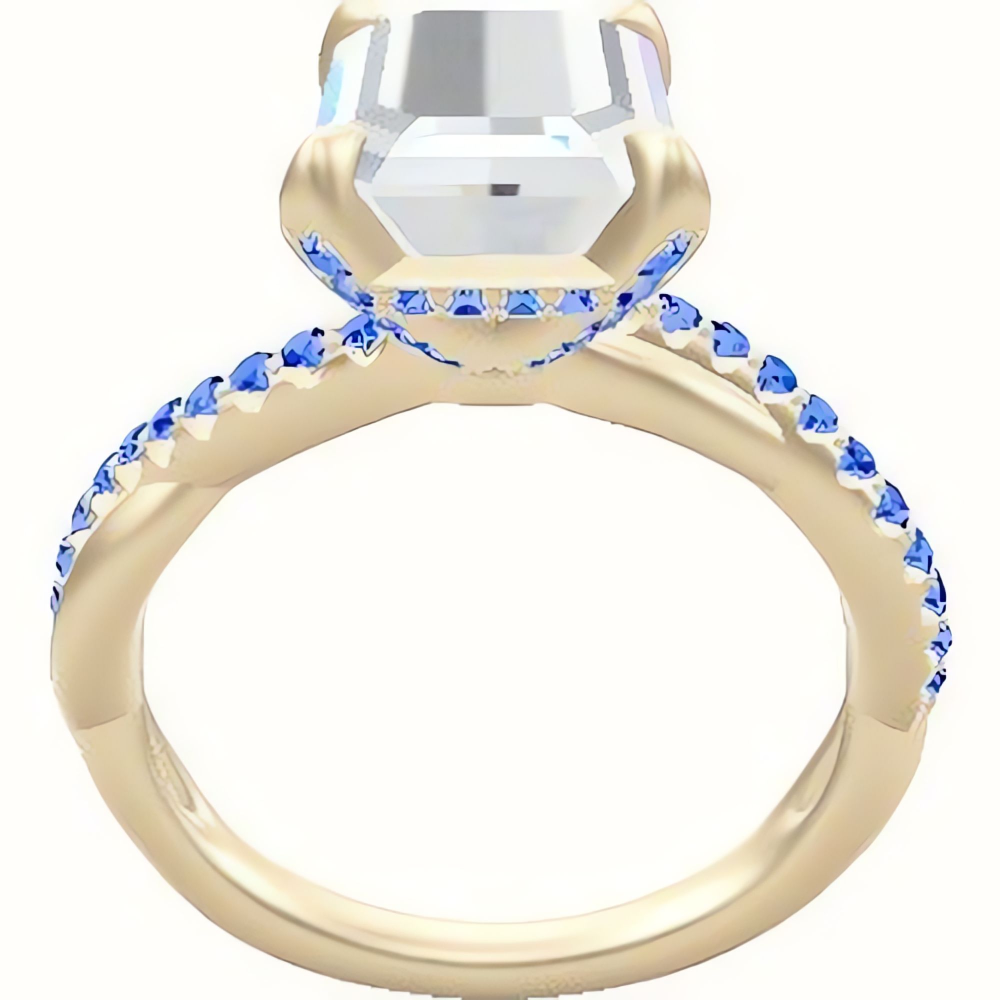 Pave Rope Engagement Ring With Pave Basket Head