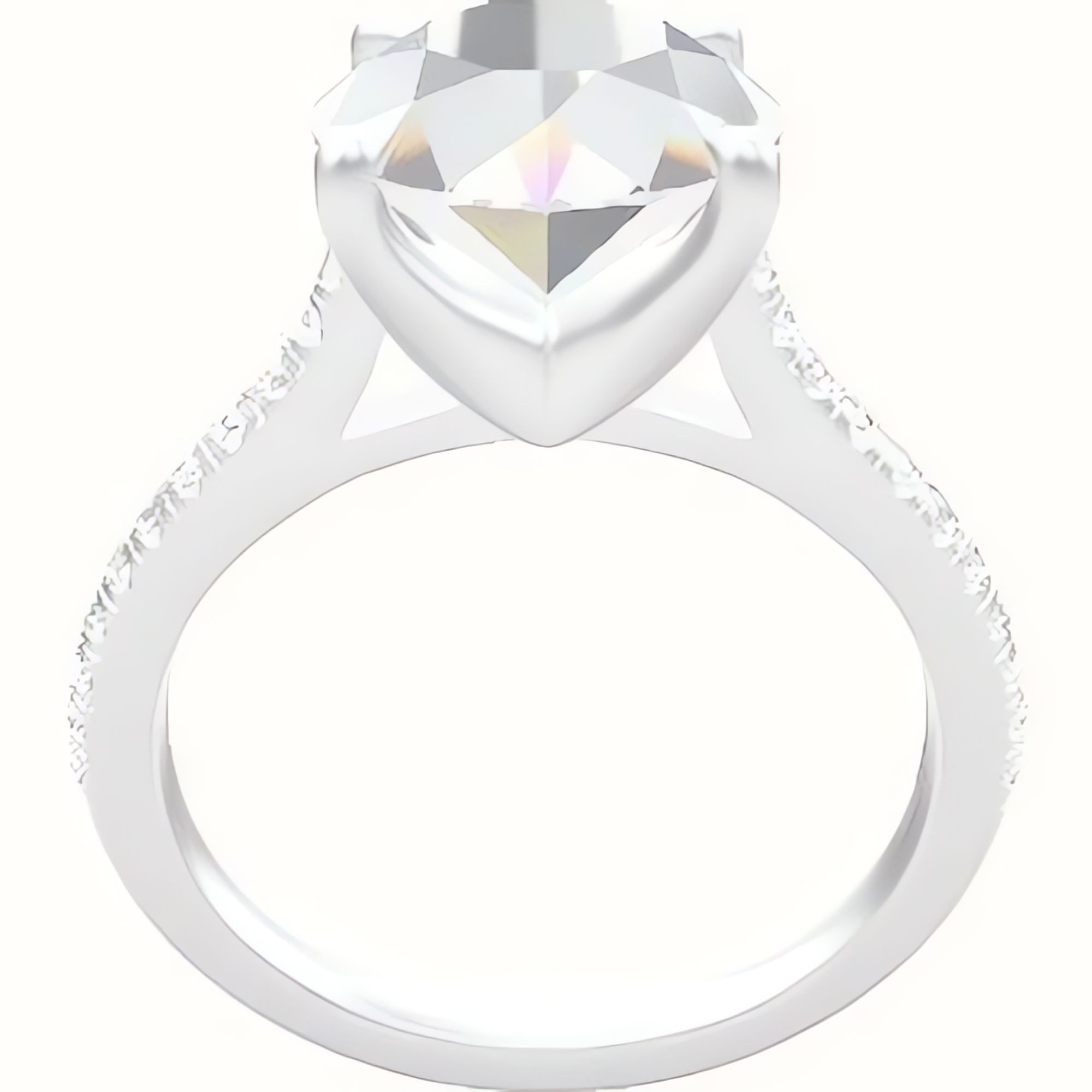 Pave Cathedral Engagement Ring With Four Prong Head