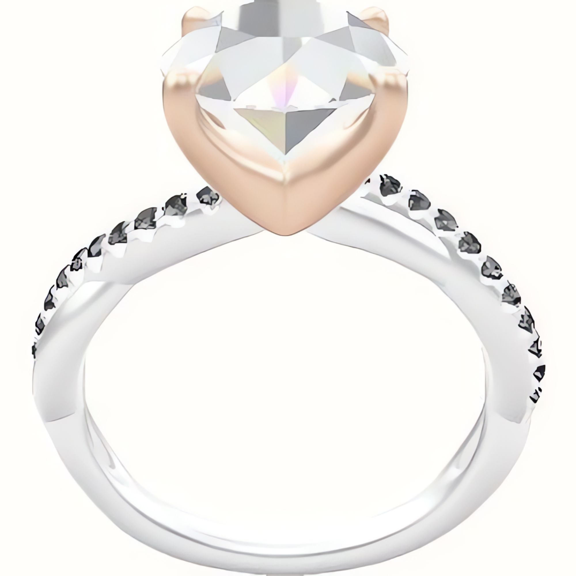 Pave Rope Engagement Ring With Four Prong Head