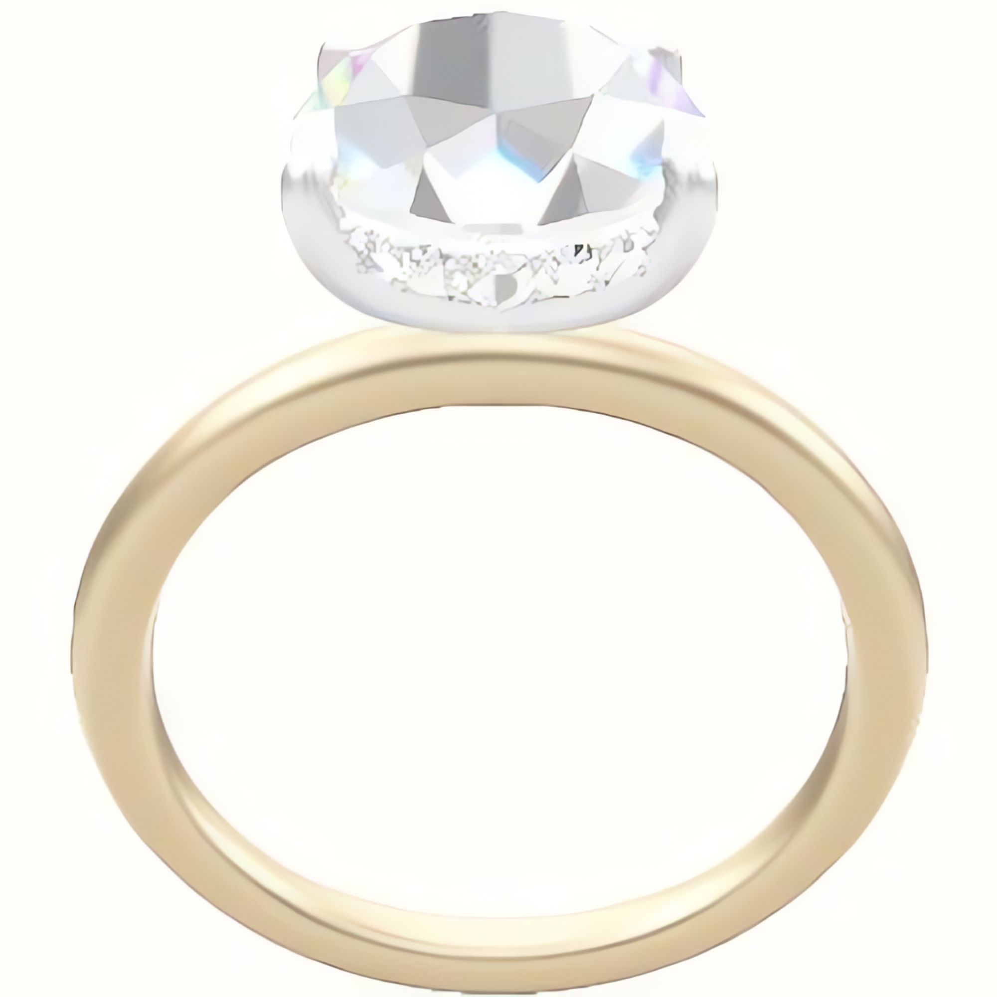 Classic Solitaire Engagement Ring With Low Set Pave  Hidden Halo Head