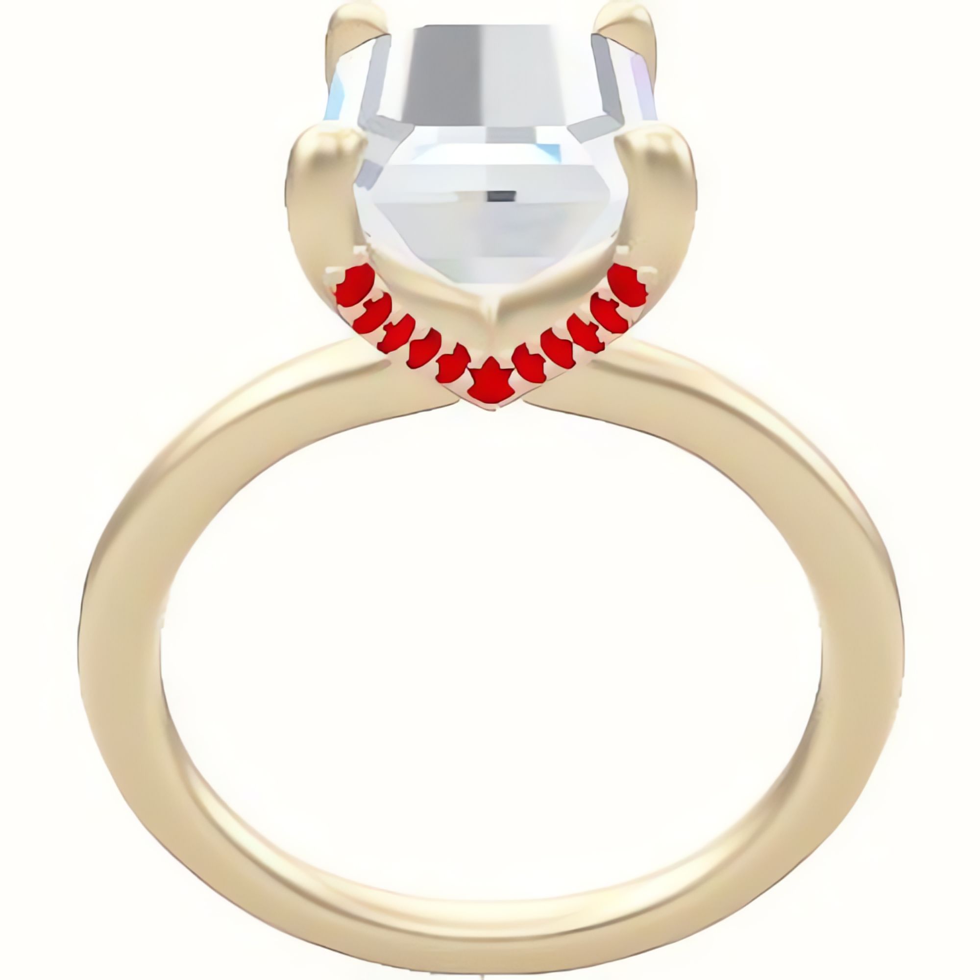 Solitaire Engagement Ring With Pave V Prong Head