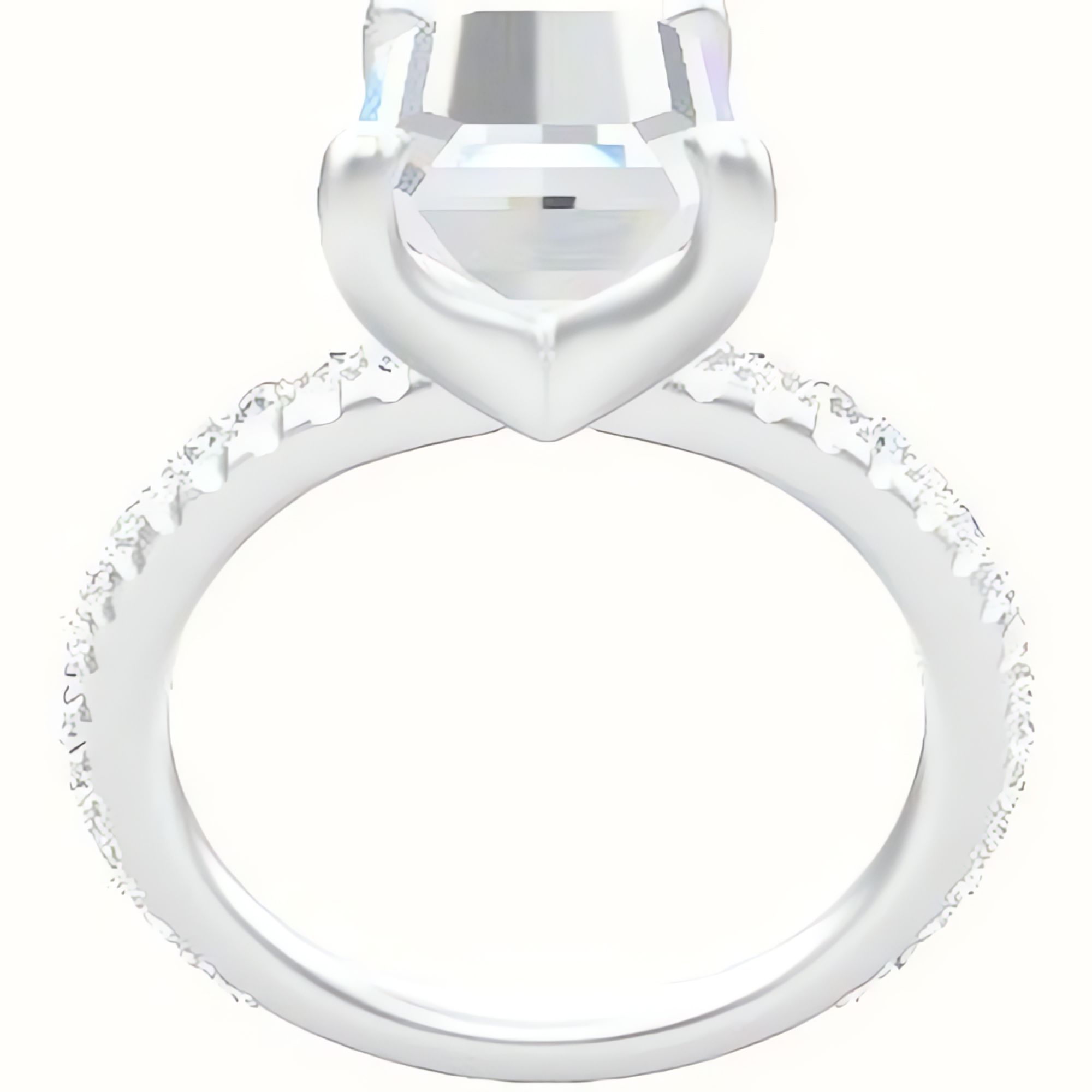 3/4 Pave Engagement Ring With Four Prong Head