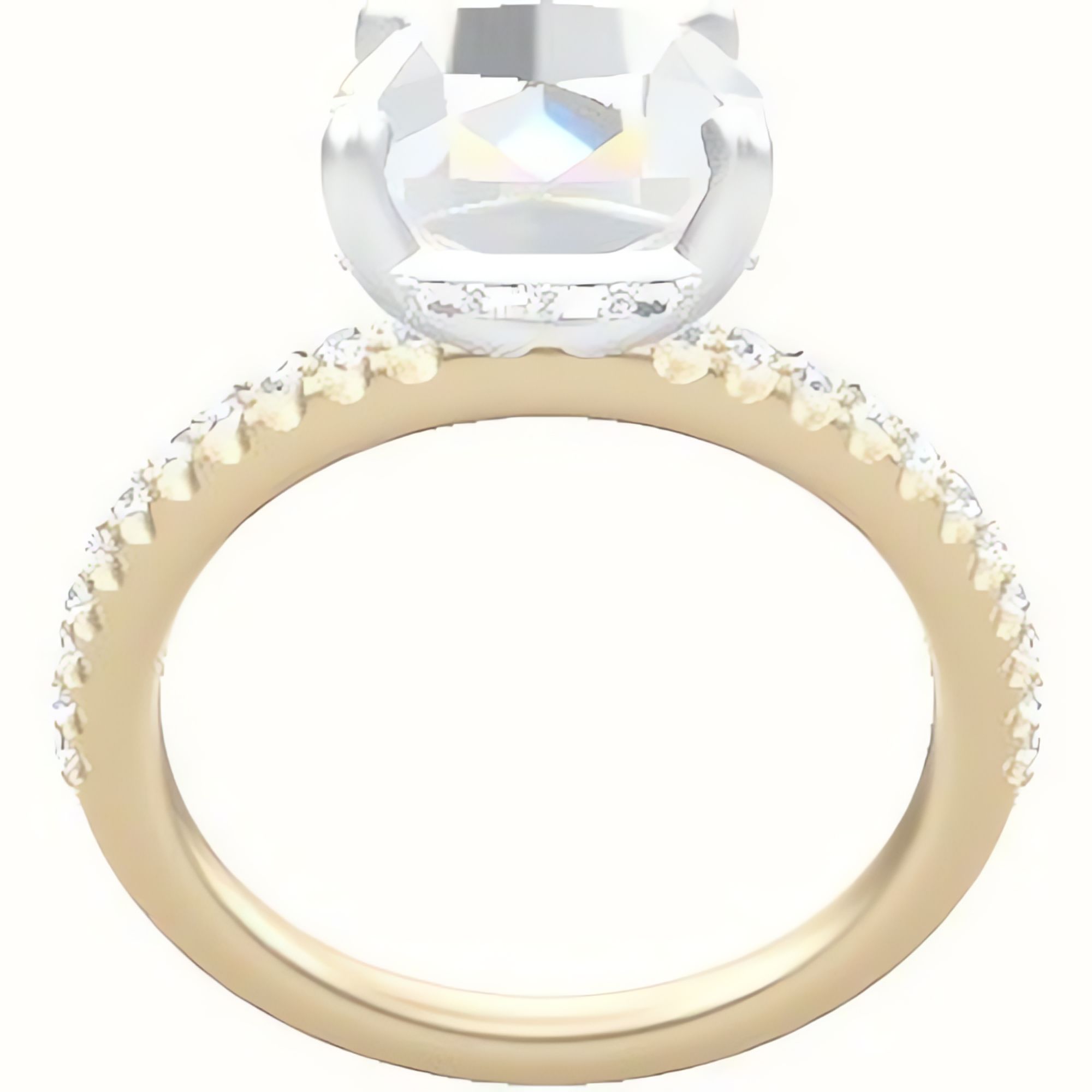 illusion Pave Engagement Ring With Low Set Pave  Hidden Halo Head