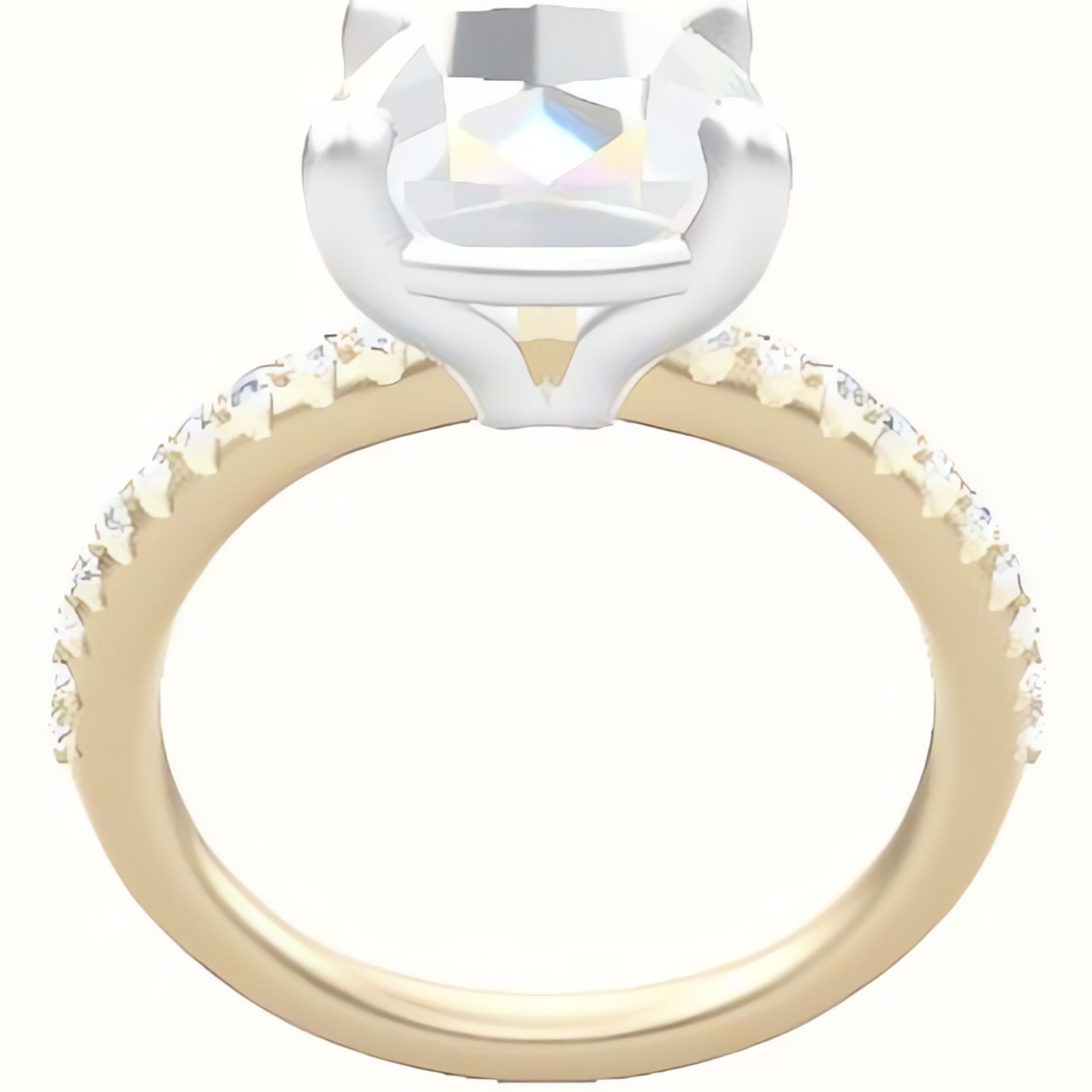 Half Pave Engagement Ring With Standard Four Prong Head