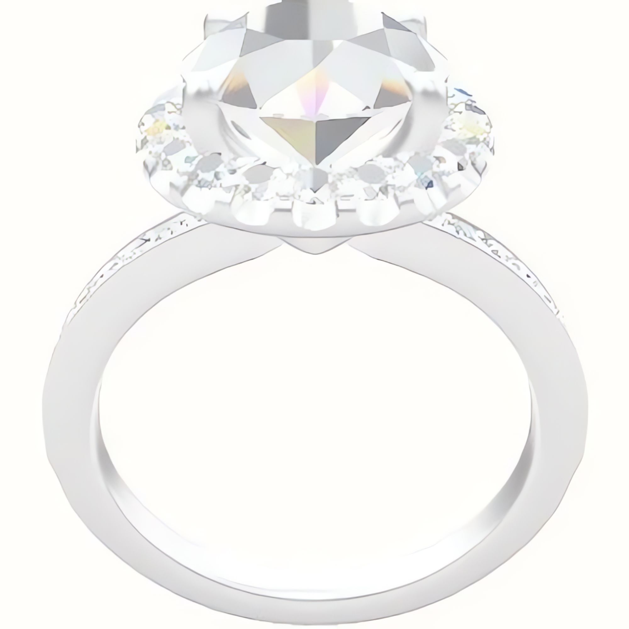 Micropave Engagement Ring With Halo Head