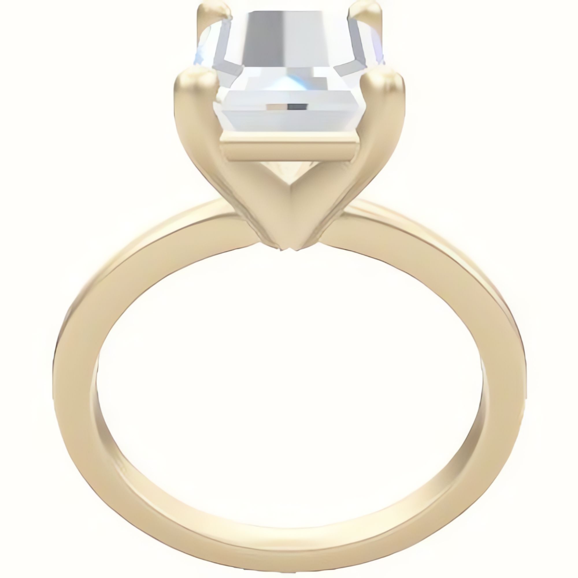 Open Solitaire Engagement Ring With High Set Four Prong Head