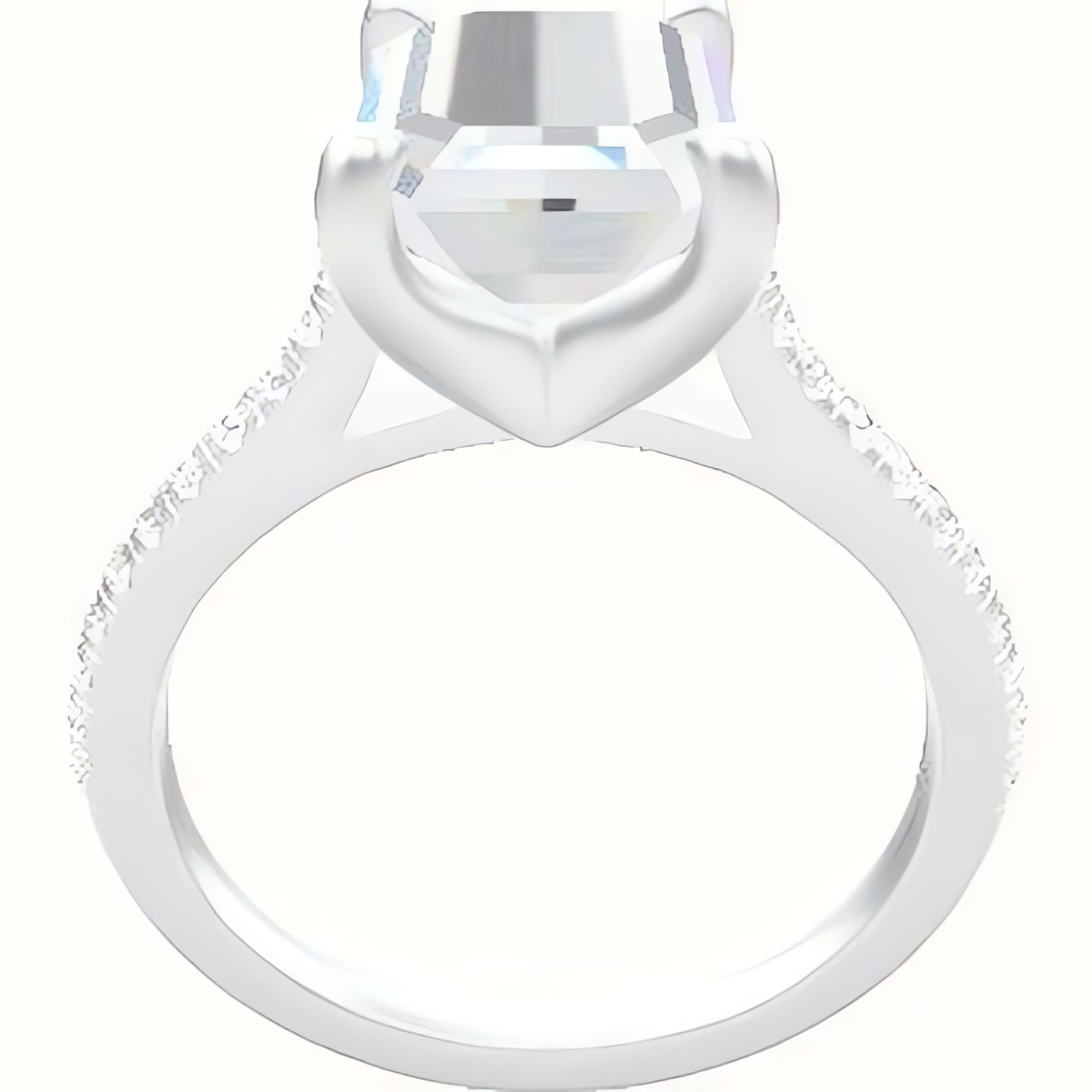 Pave Cathedral Engagement Ring With Four Prong Head