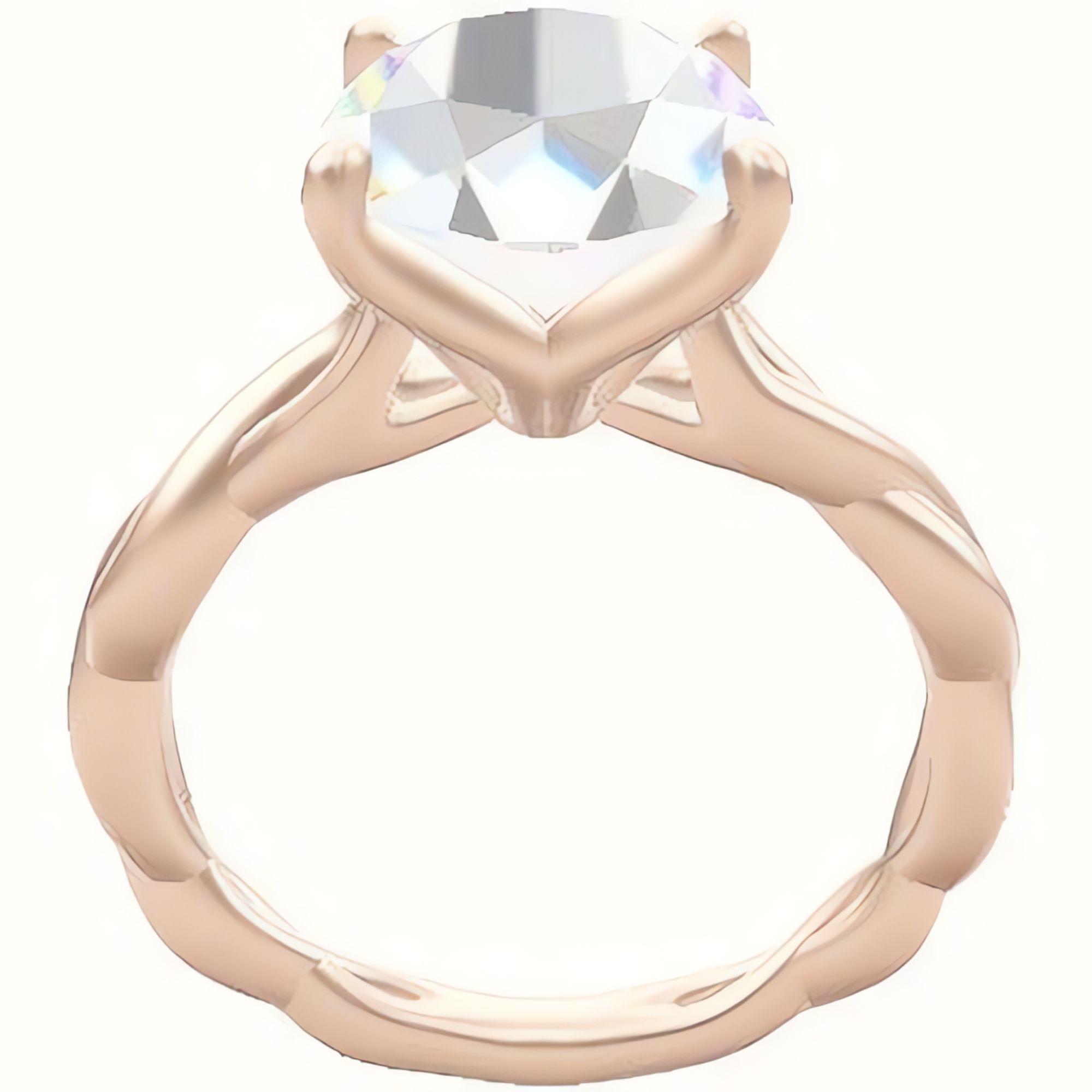 Cobra solitaire Twist Engagement Ring With Petal Four Prong Head