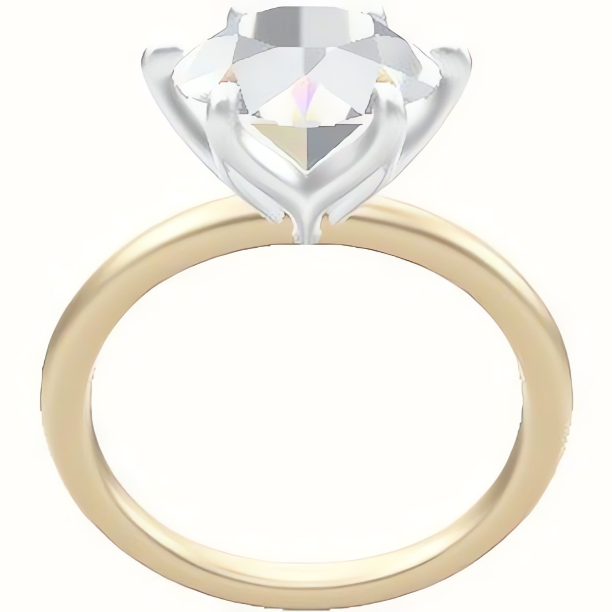 Classic Solitaire Engagement Ring With Petal Six Prong Head