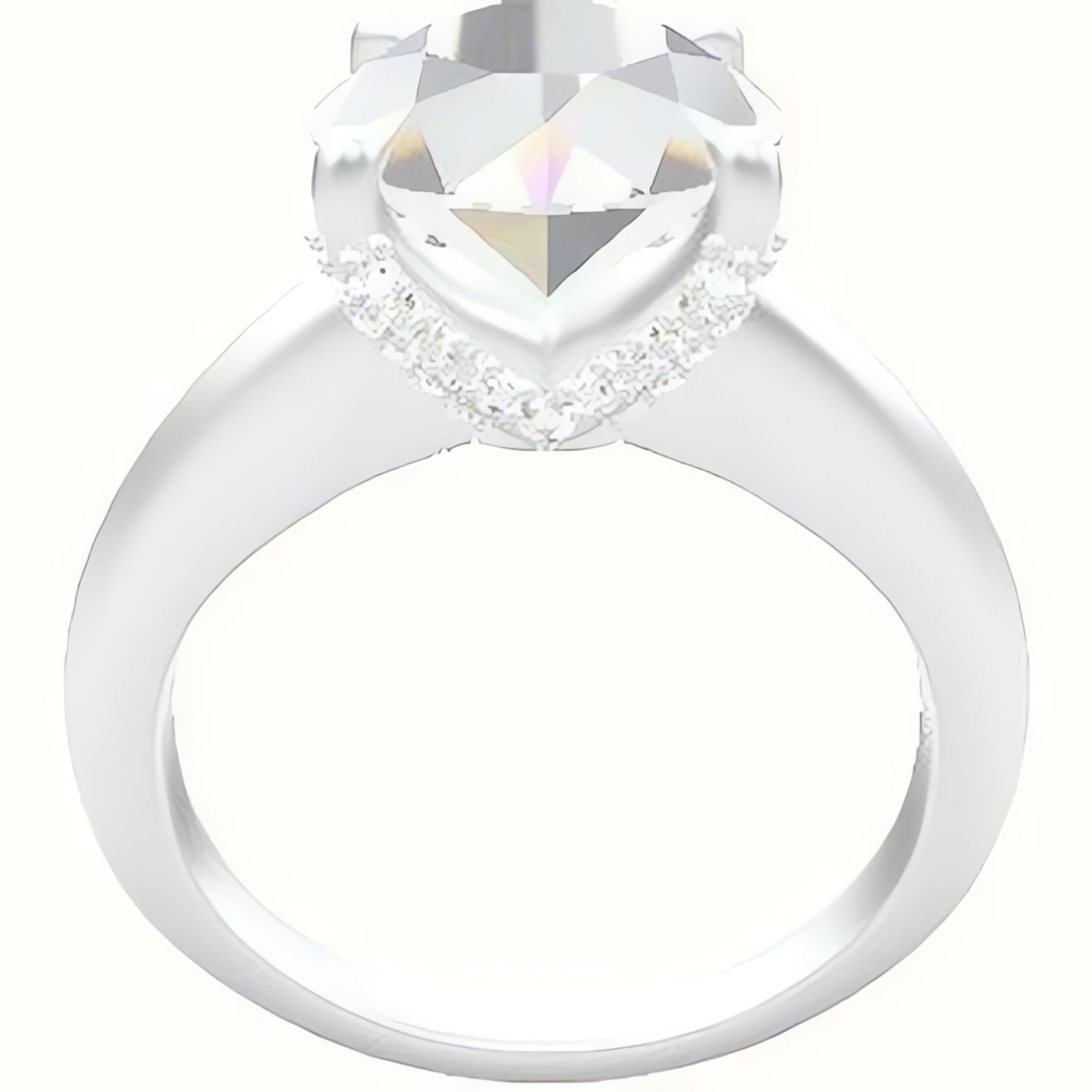 Modern Knife Edge Engagement Ring With Double Pave V Prong Head