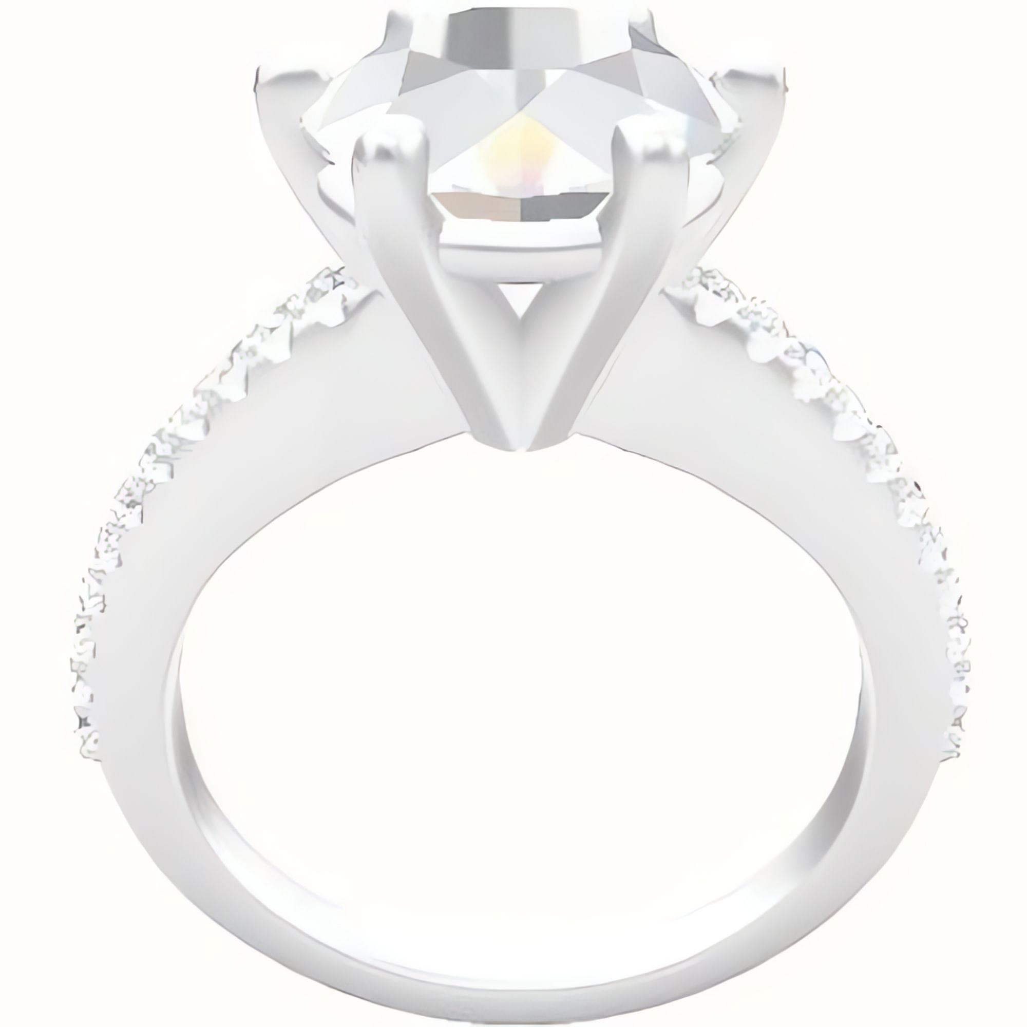 Illusion Set Shank Engagement Ring With High Set Six Prong Head
