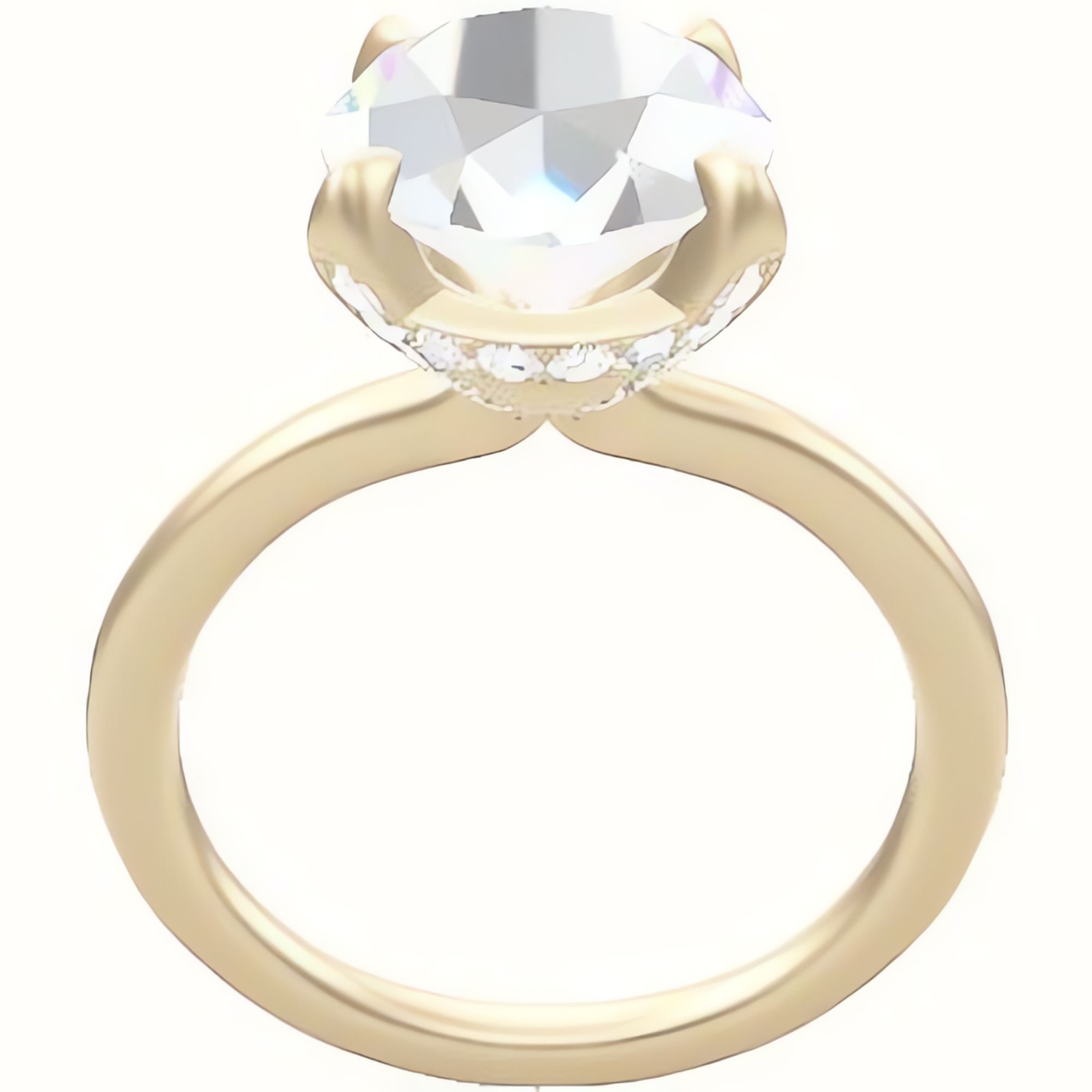 Solitaire Engagement Ring With Pave Basket Head