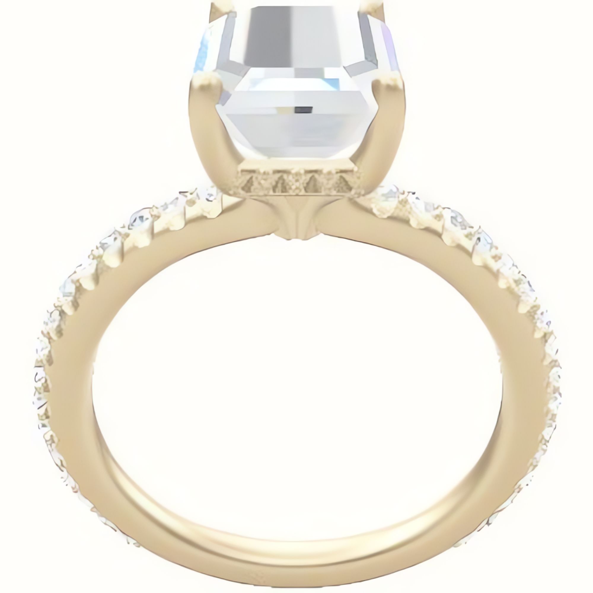 3/4 Pave Engagement Ring With Front Set Gallery Head