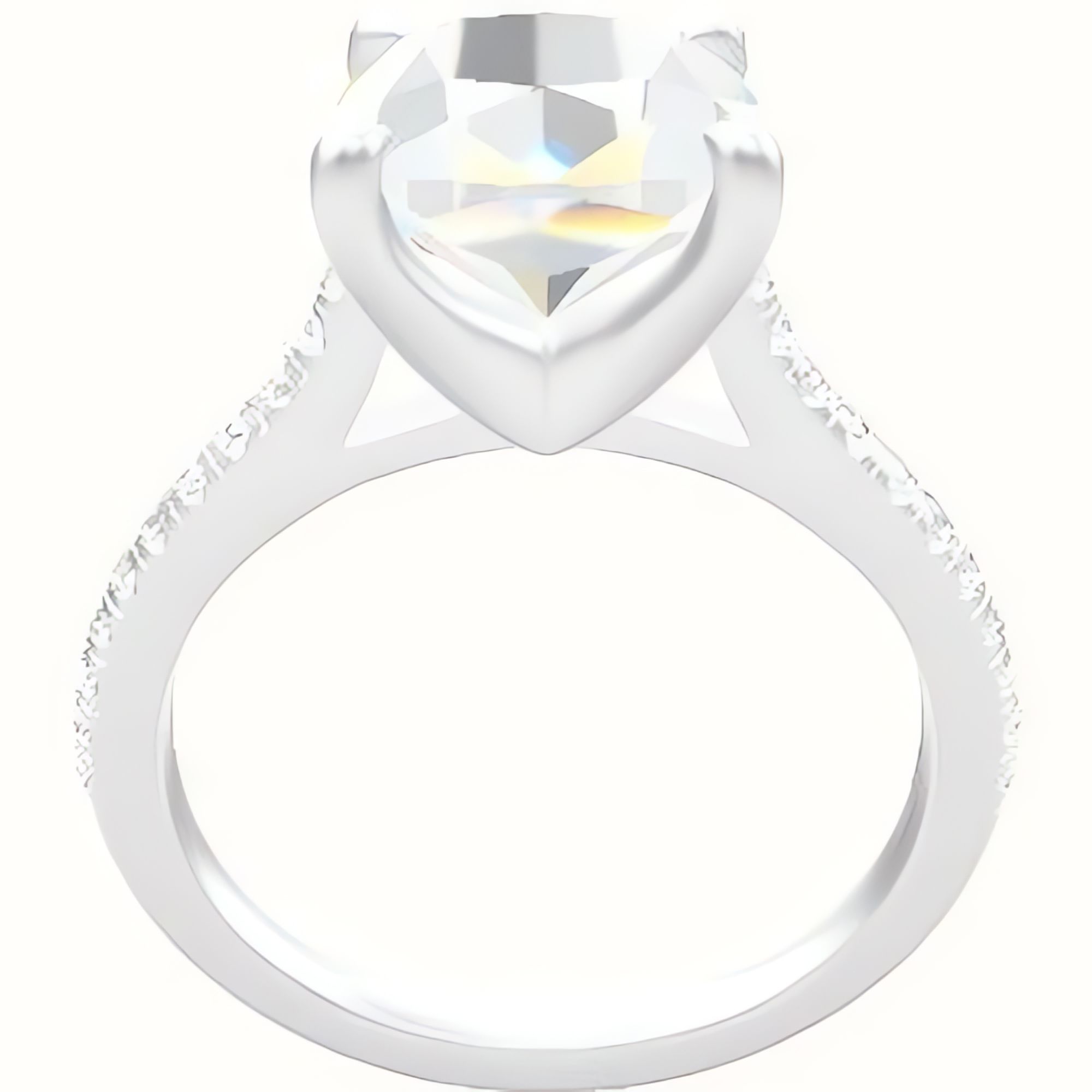 Pave Cathedral Engagement Ring With Four Prong Head