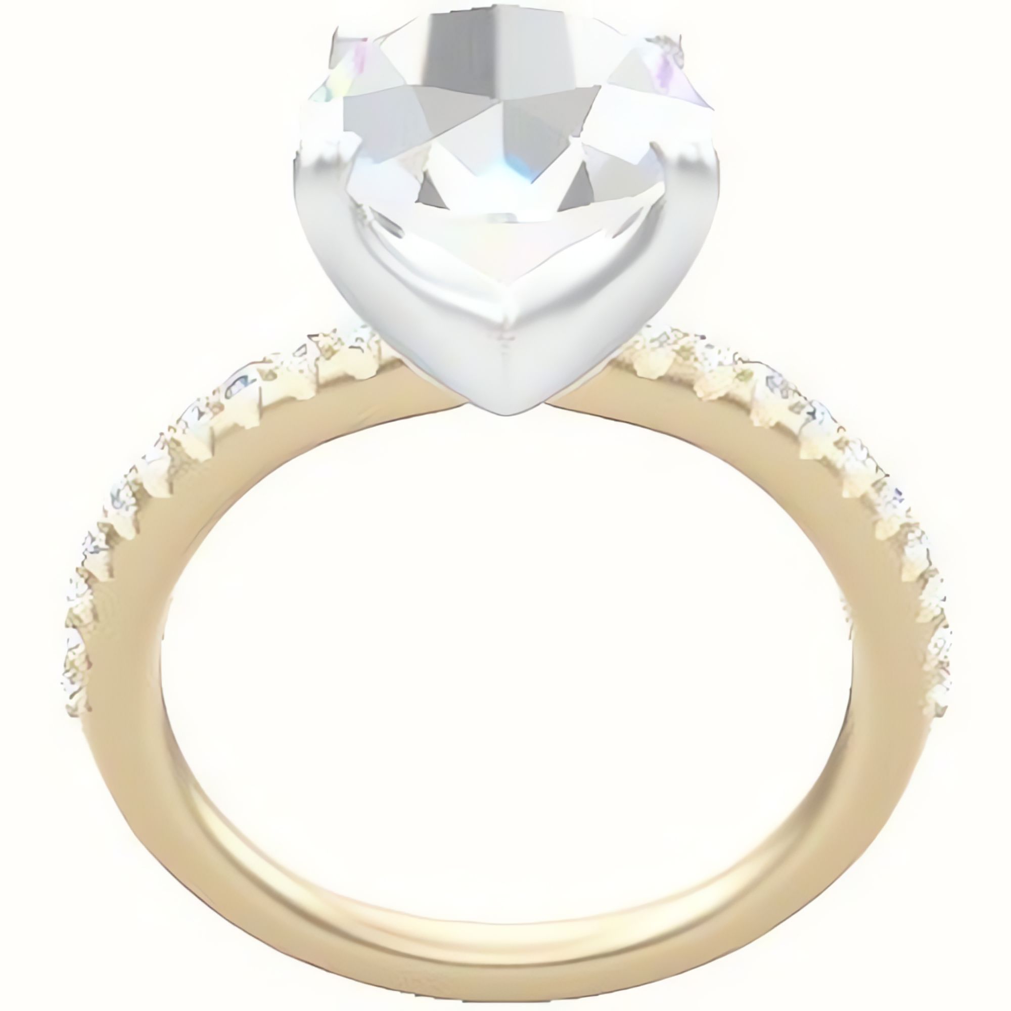 Half Pave Engagement Ring With Four Prong Head