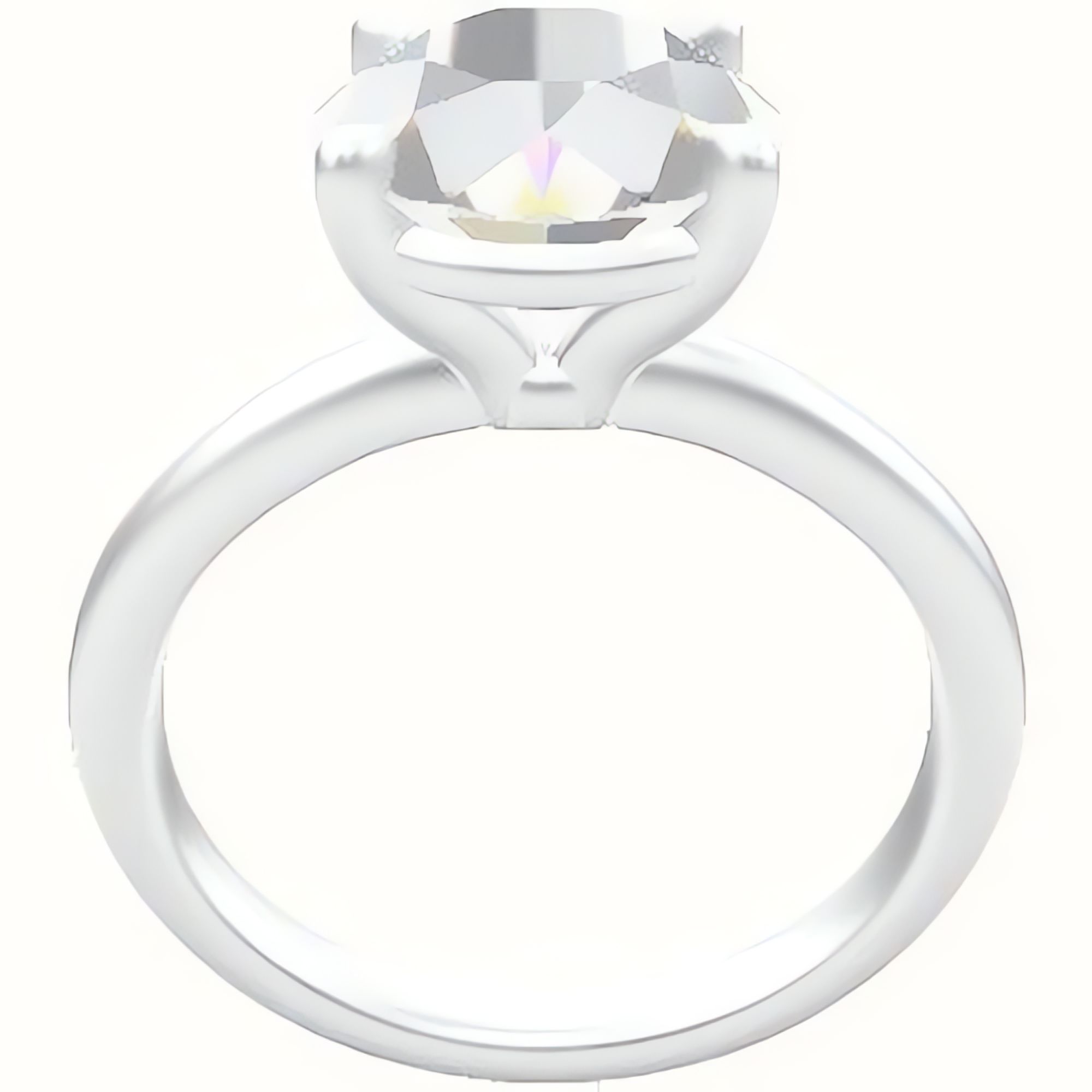 Rounded Solitaire Engagement Ring With Standard Four Prong Head