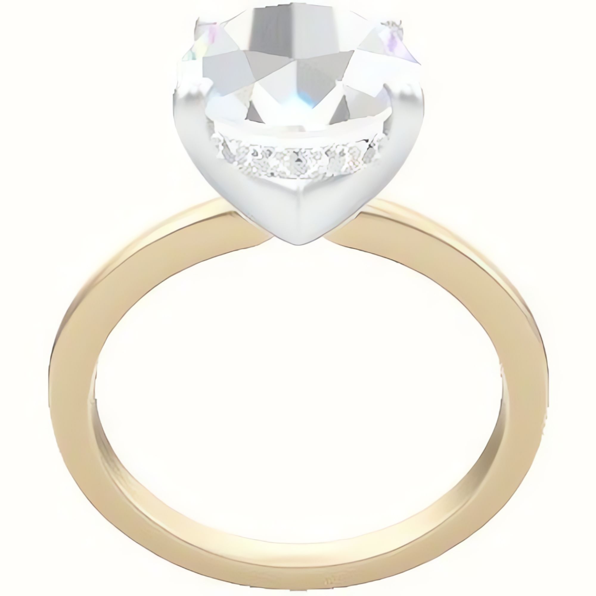 Open Solitaire Engagement Ring With V Prong with Hidden Halo Head
