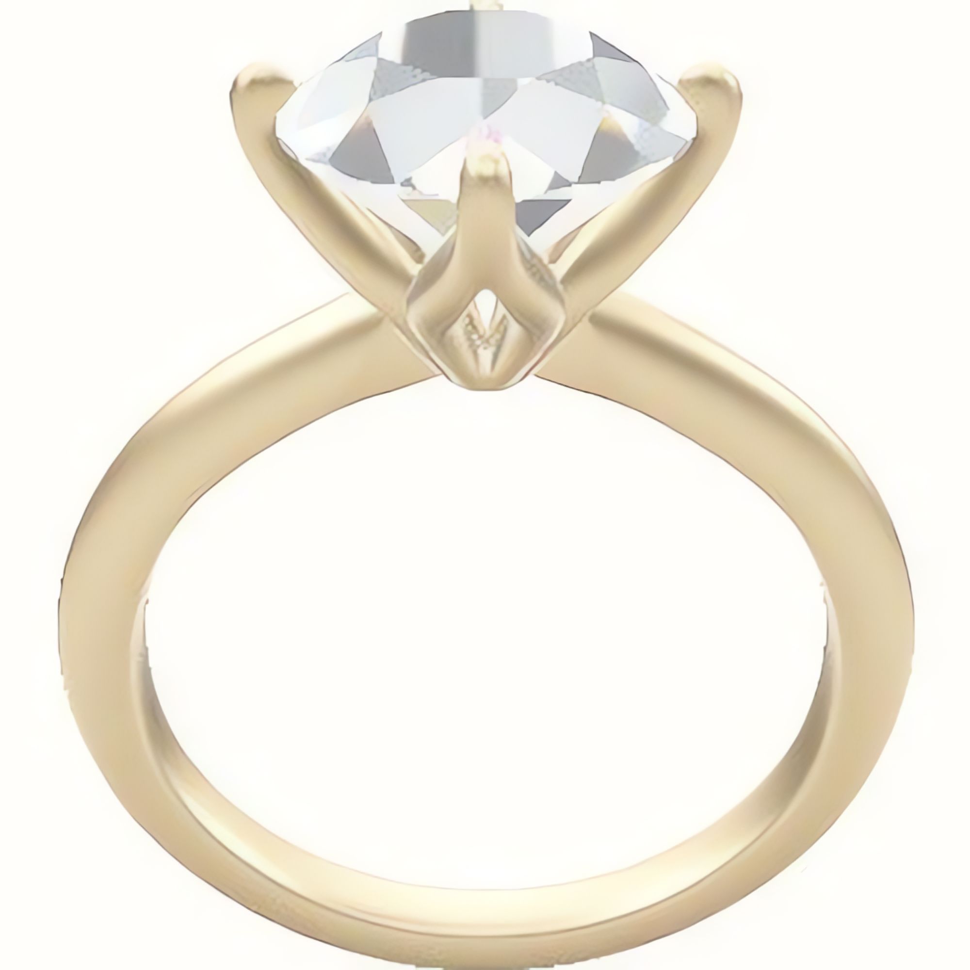 Beveled Solitaire Engagement Ring With Petal Compass Prong Head
